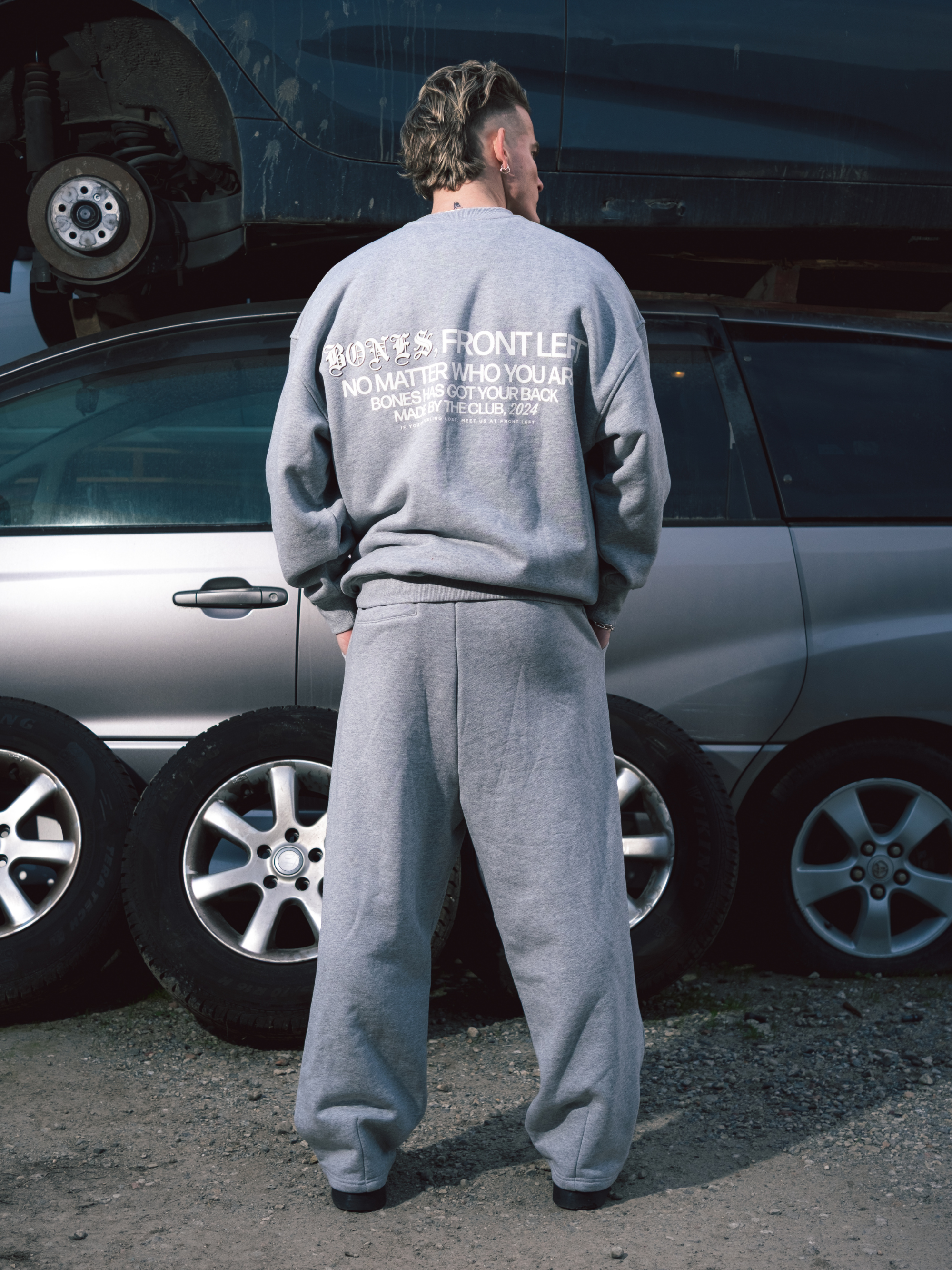 Front Left Track Pants - Grey Marle