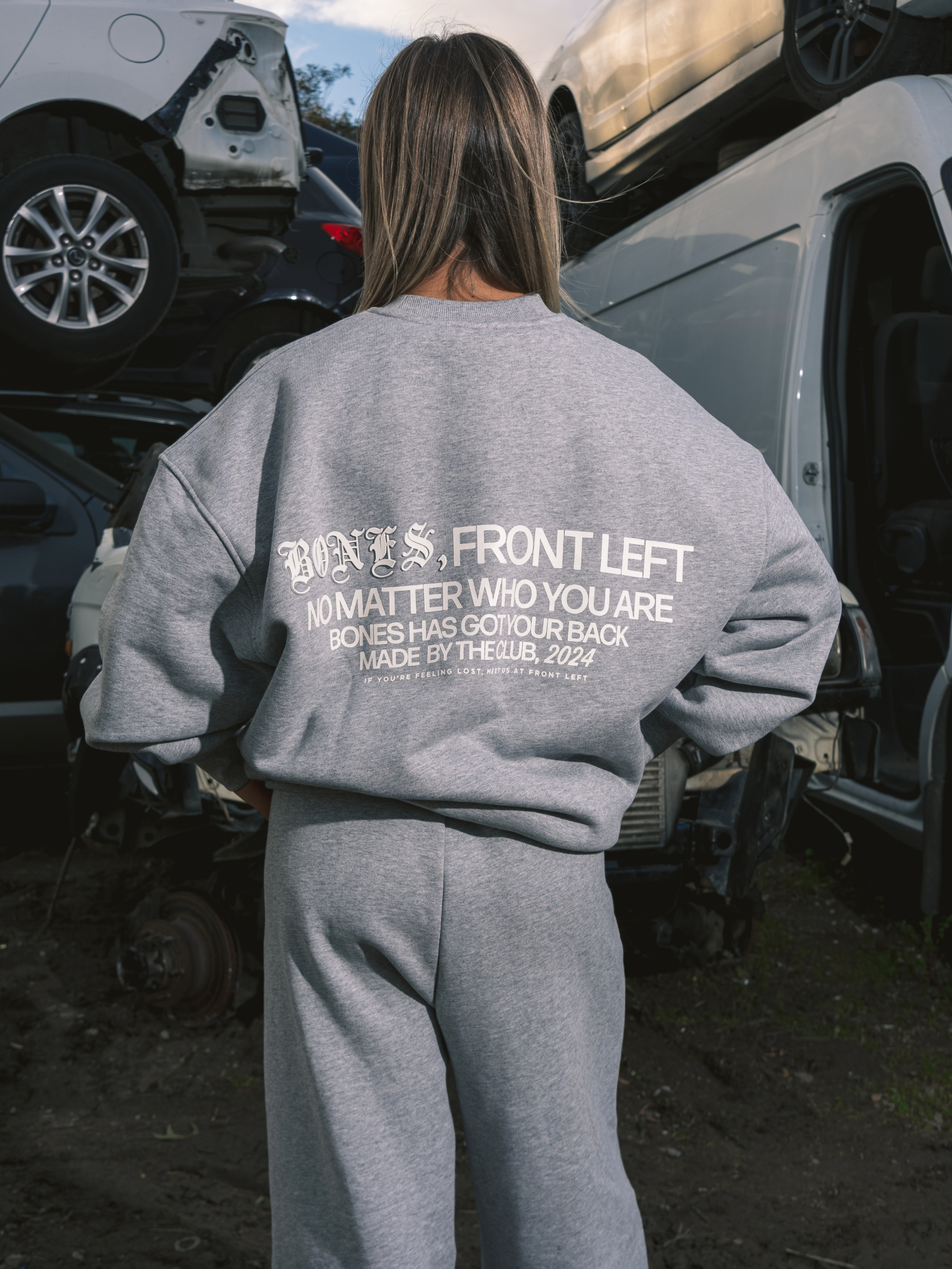 Front Left Crew - Grey Marle