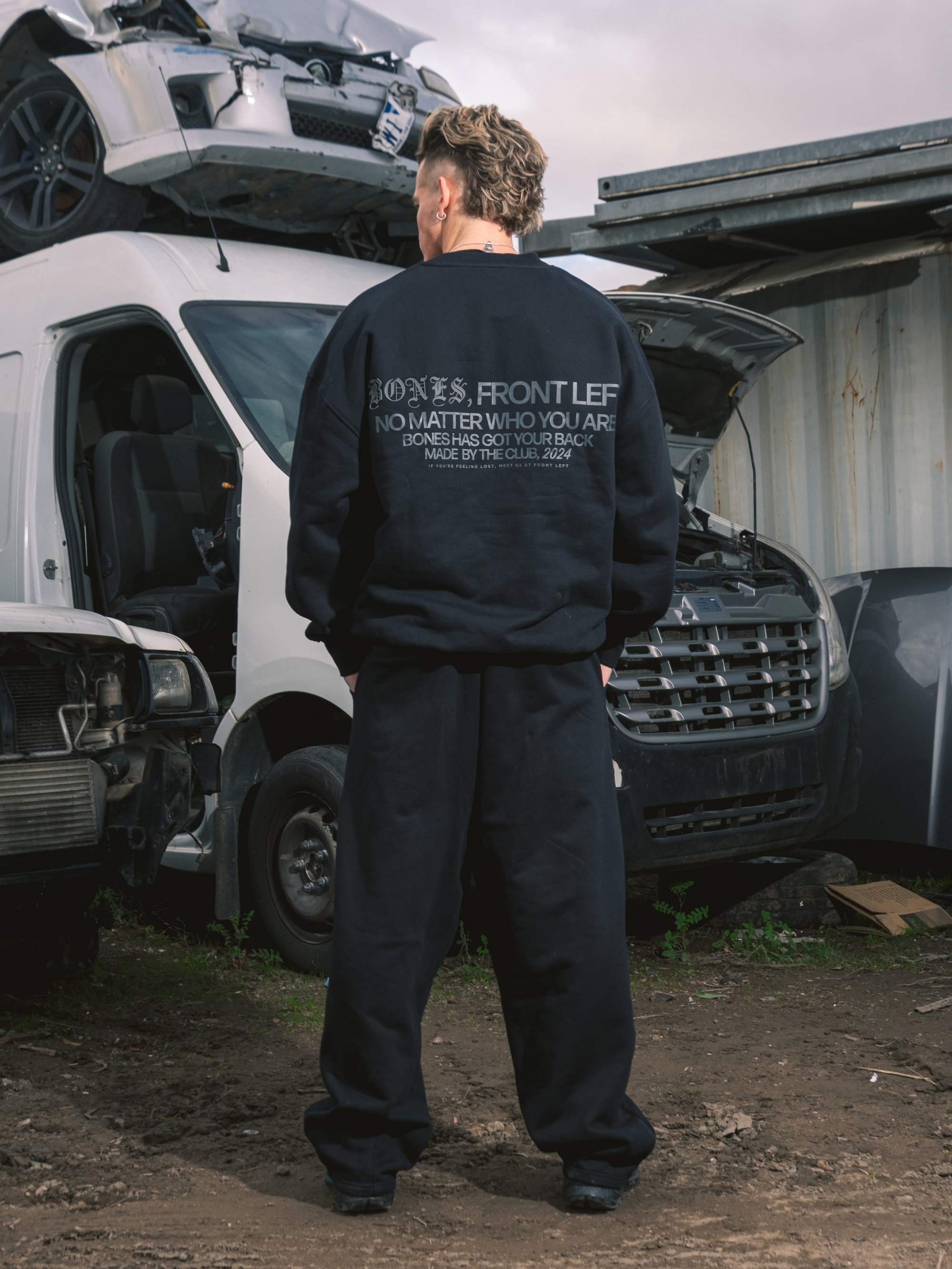 Front Left Crew - Vintage Black