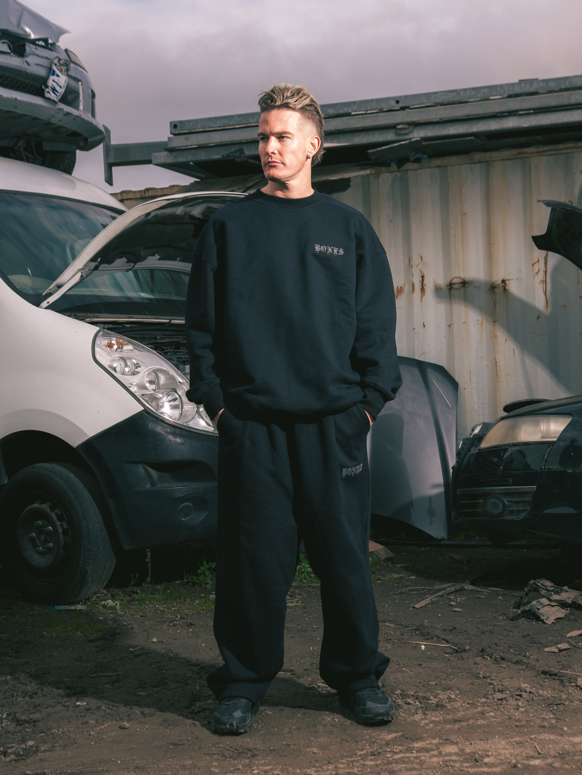 Front Left Crew - Vintage Black