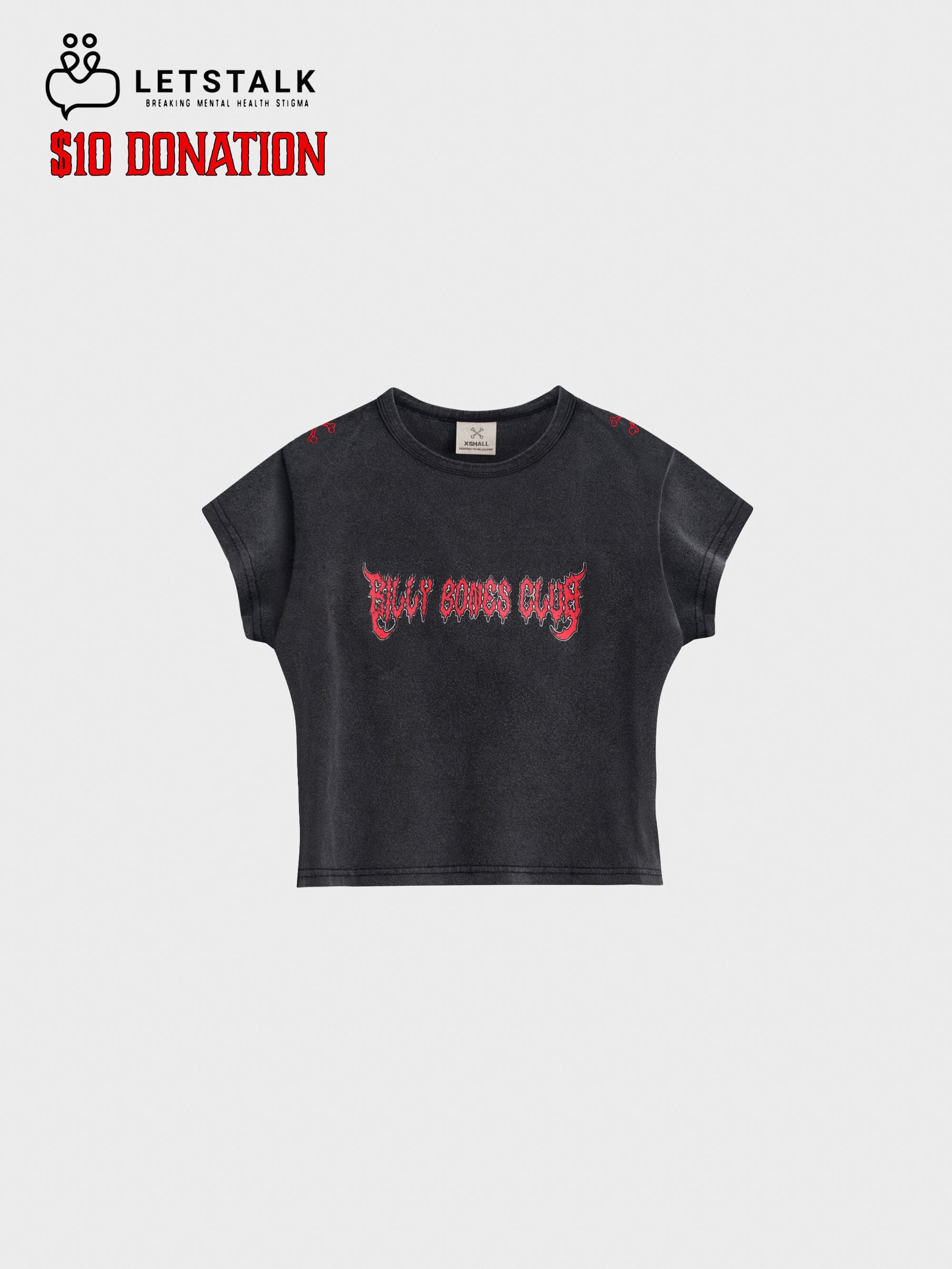 No Rain, No Flowers Baby Tee - Washed Black