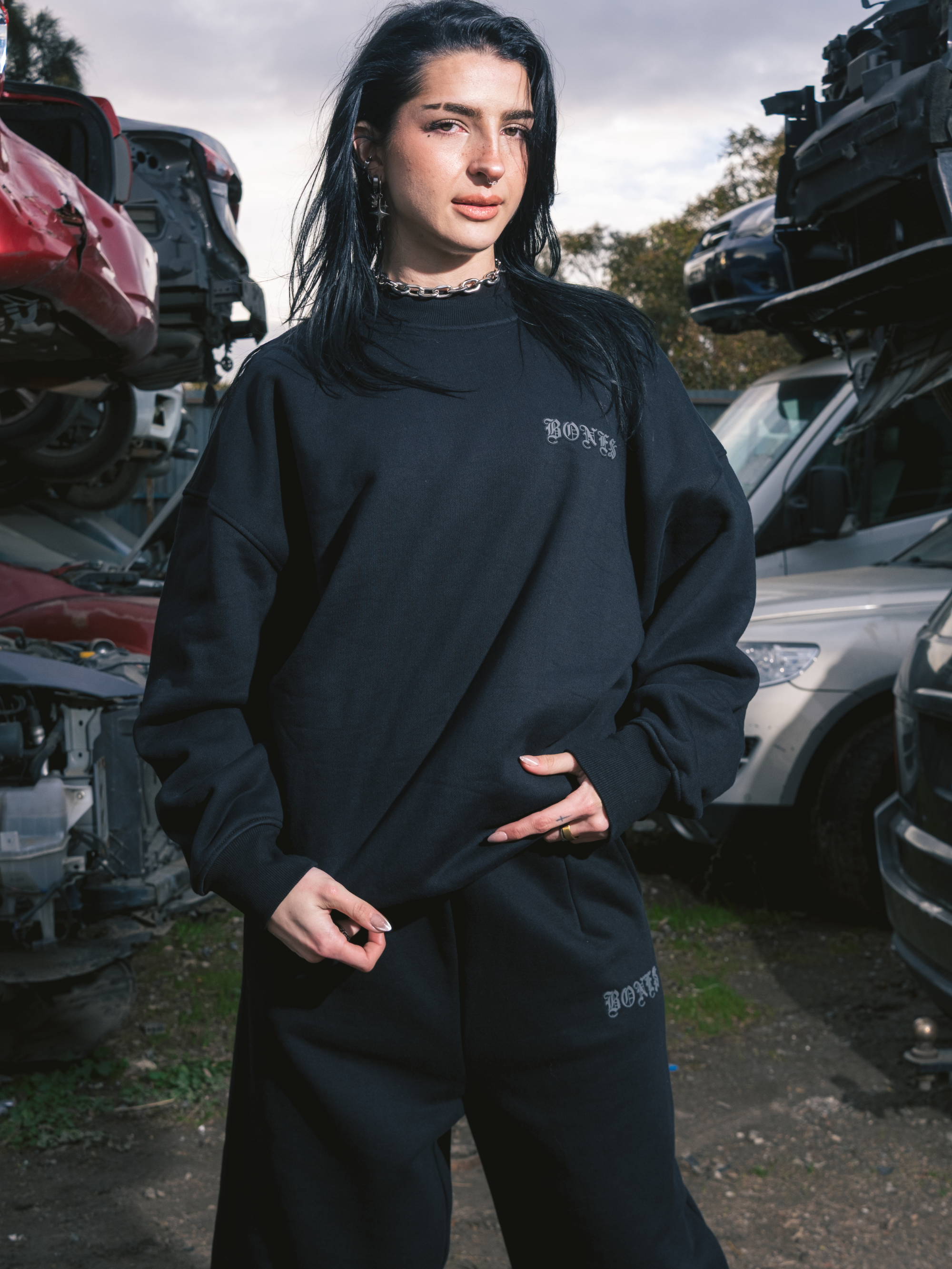 Front Left Crew - Vintage Black