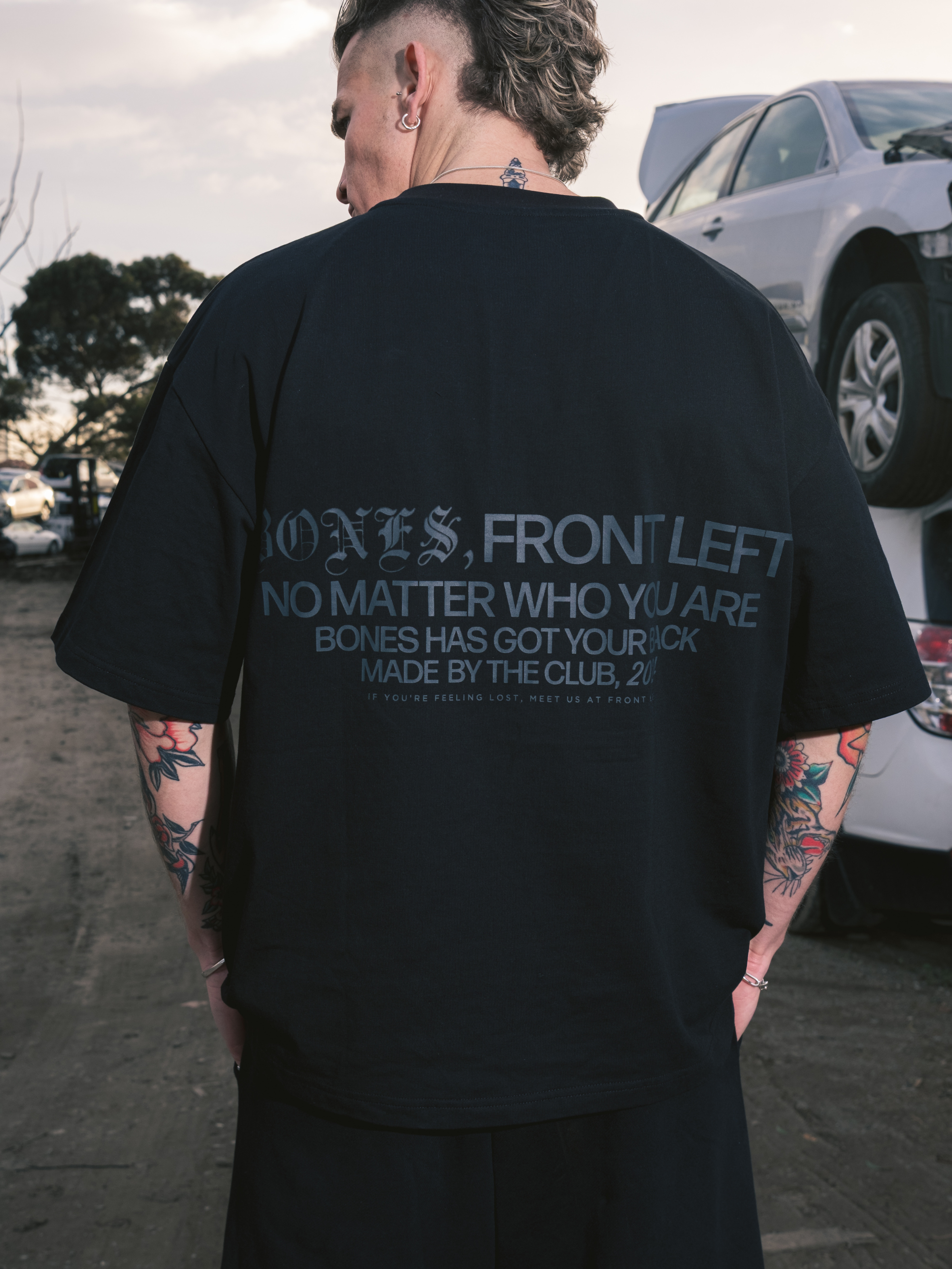 Front Left Box Tee - Vintage Black