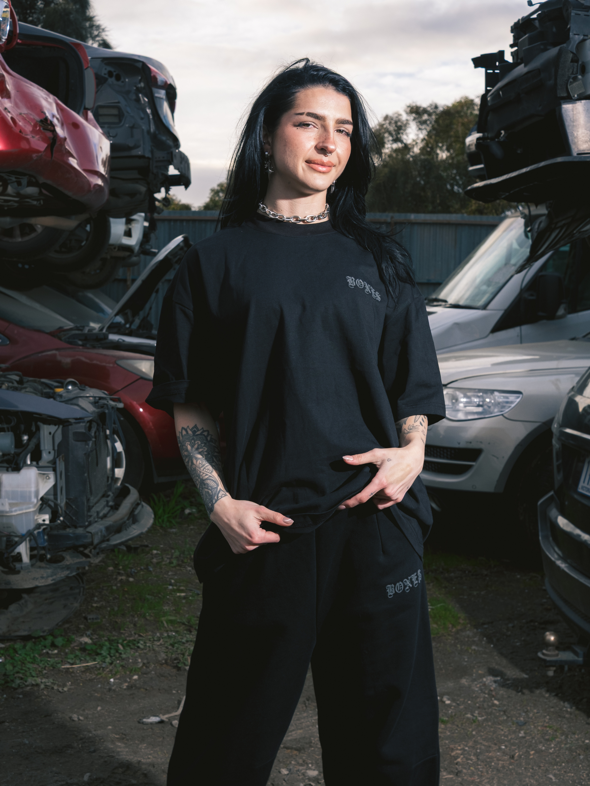 Front Left Box Tee - Vintage Black