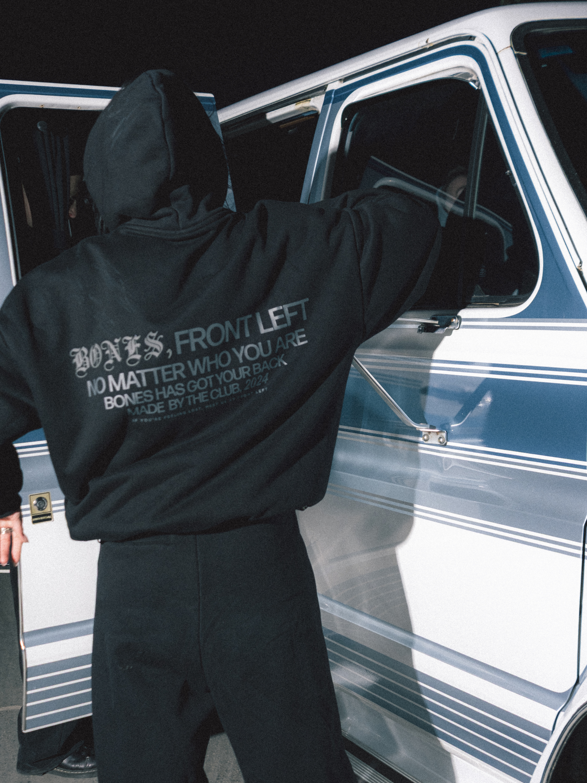 Front Left Hoodie - Vintage Black