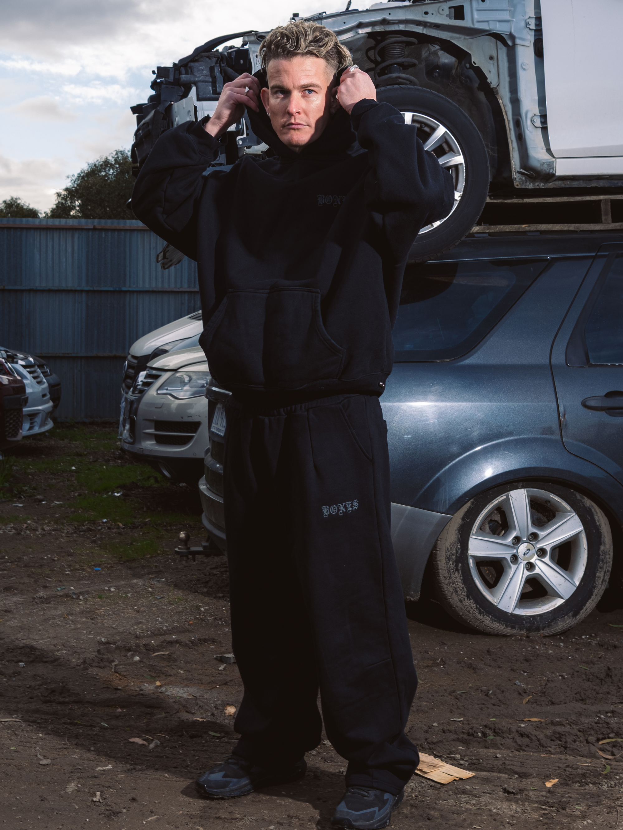 Front Left Track Pants - Vintage Black