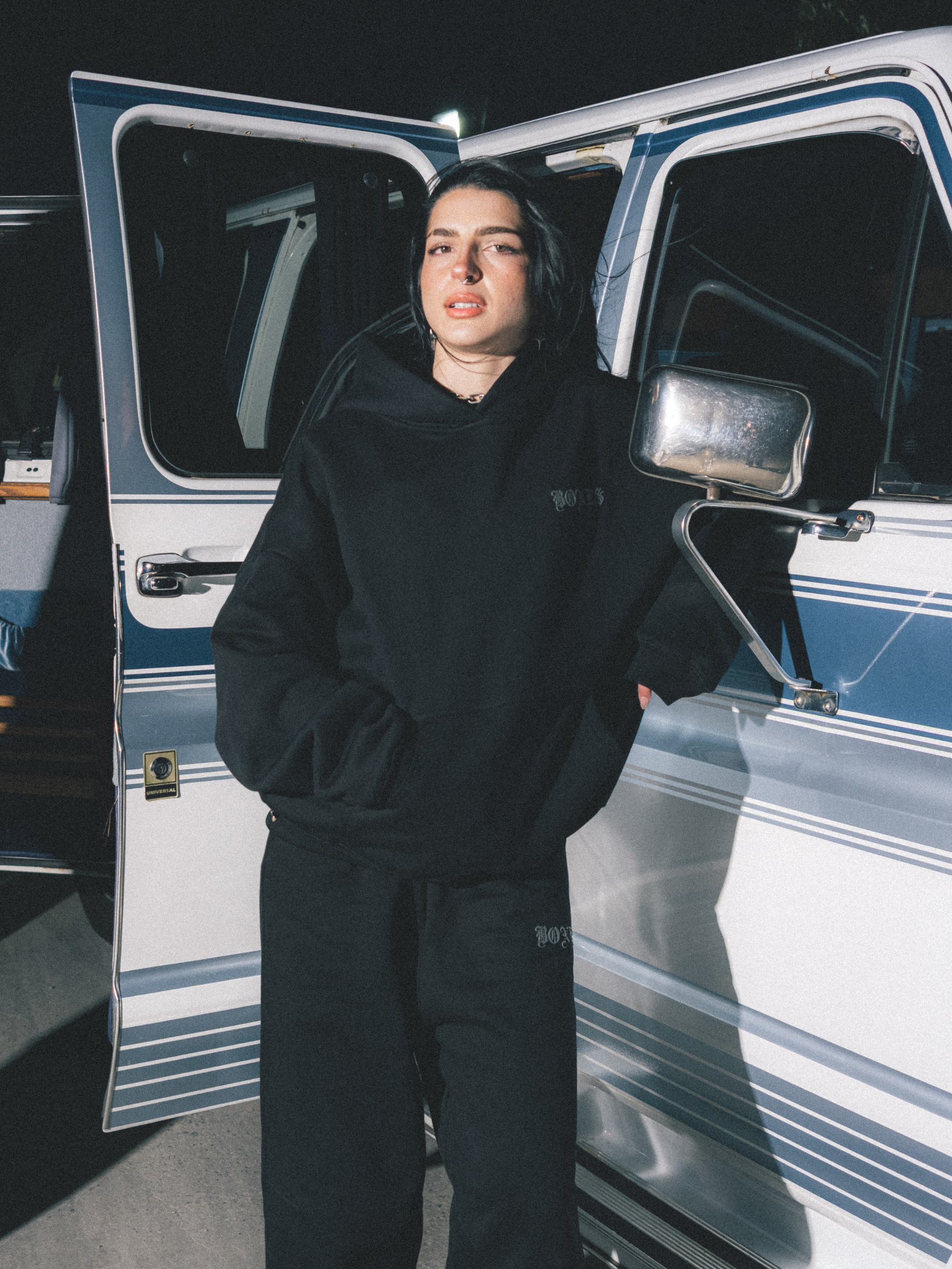 Front Left Hoodie - Vintage Black