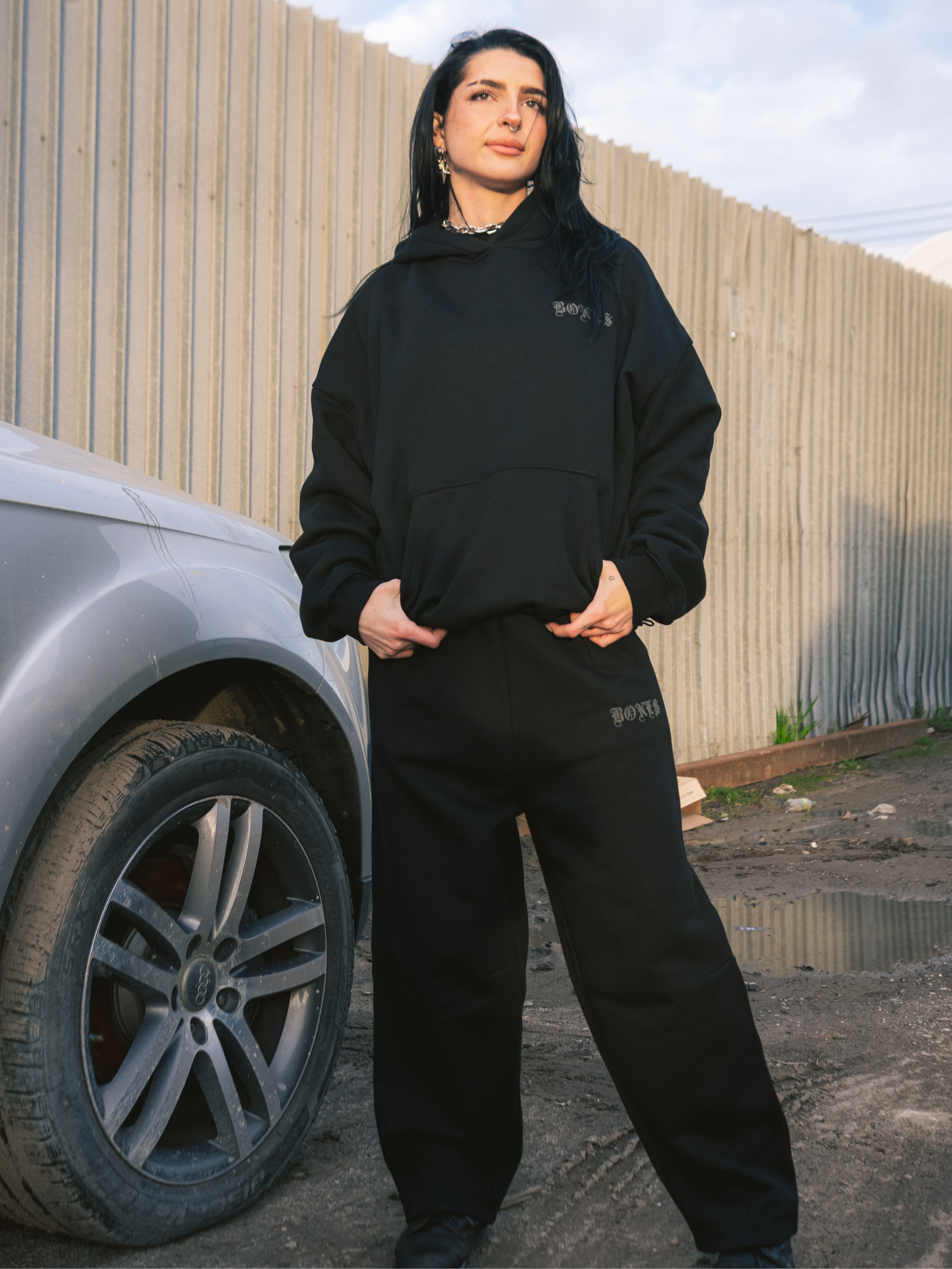 Front Left Track Pants - Vintage Black
