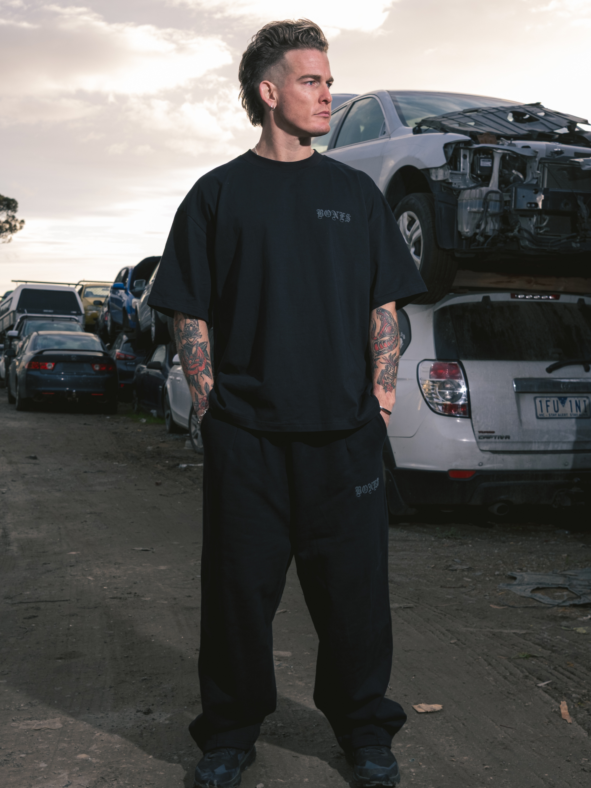 Front Left Track Pants - Vintage Black