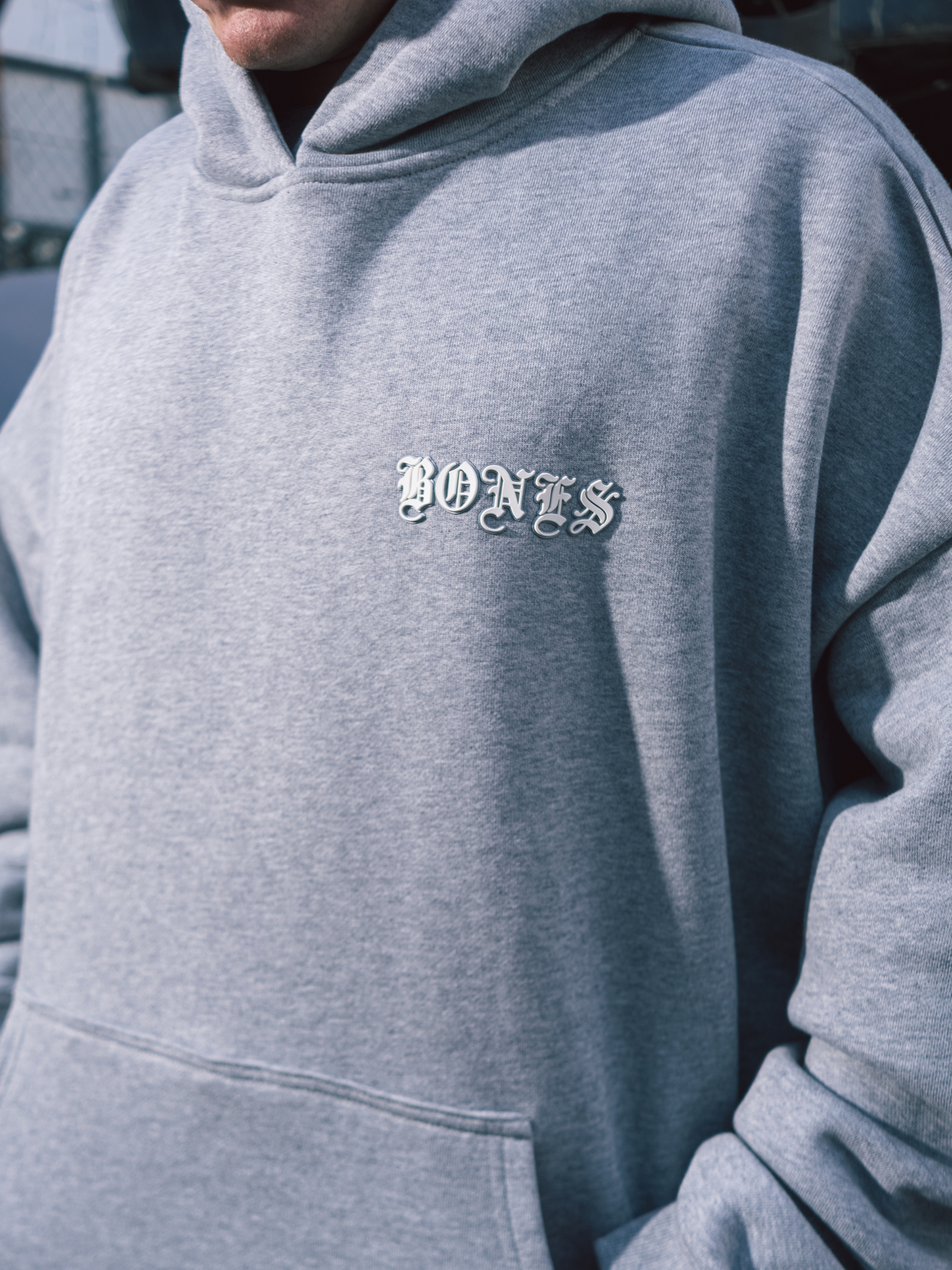 Front Left Hoodie - Grey Marle