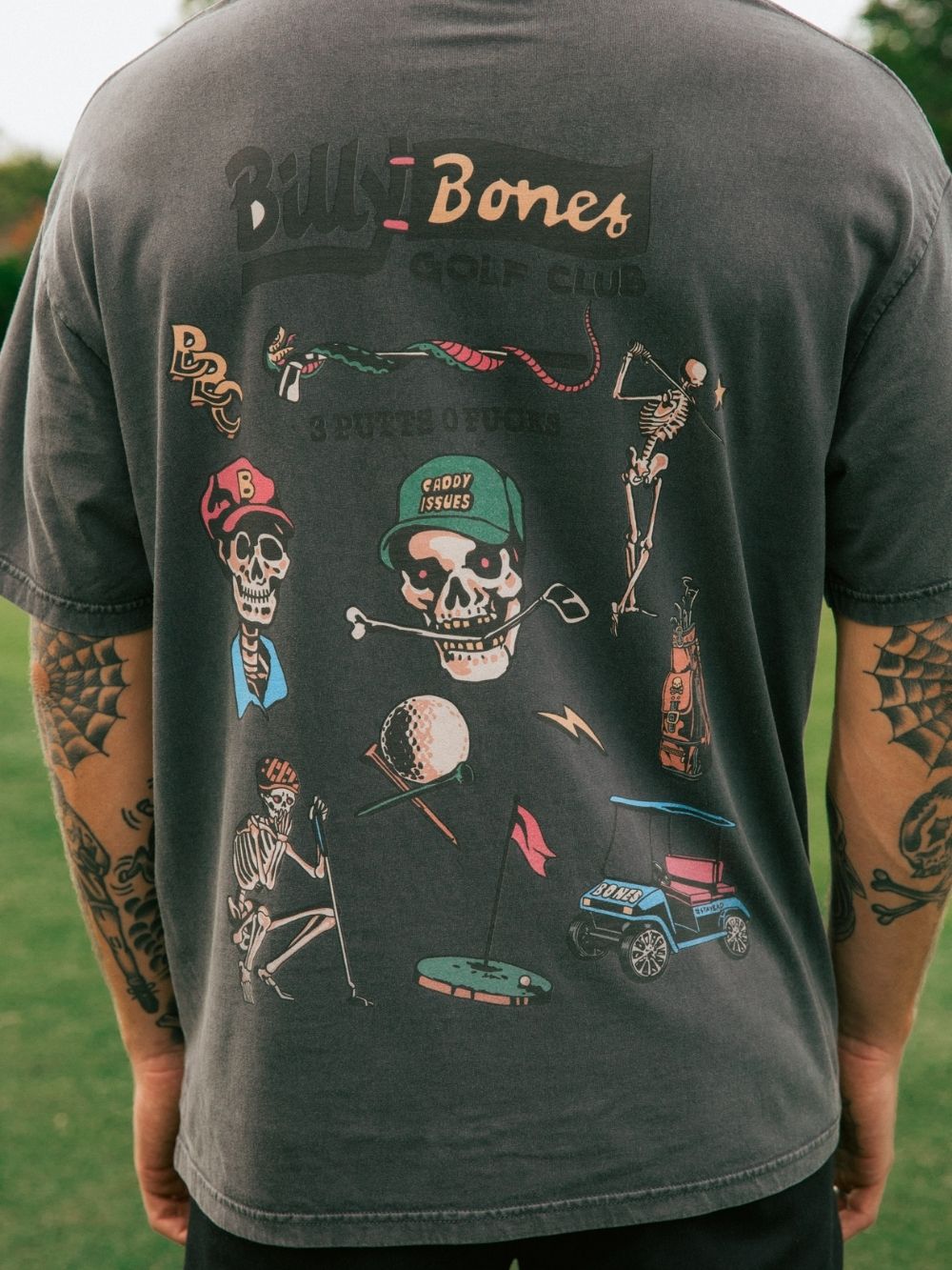 Golf Club Flash Tee - Washed Black | Billy Bones Club