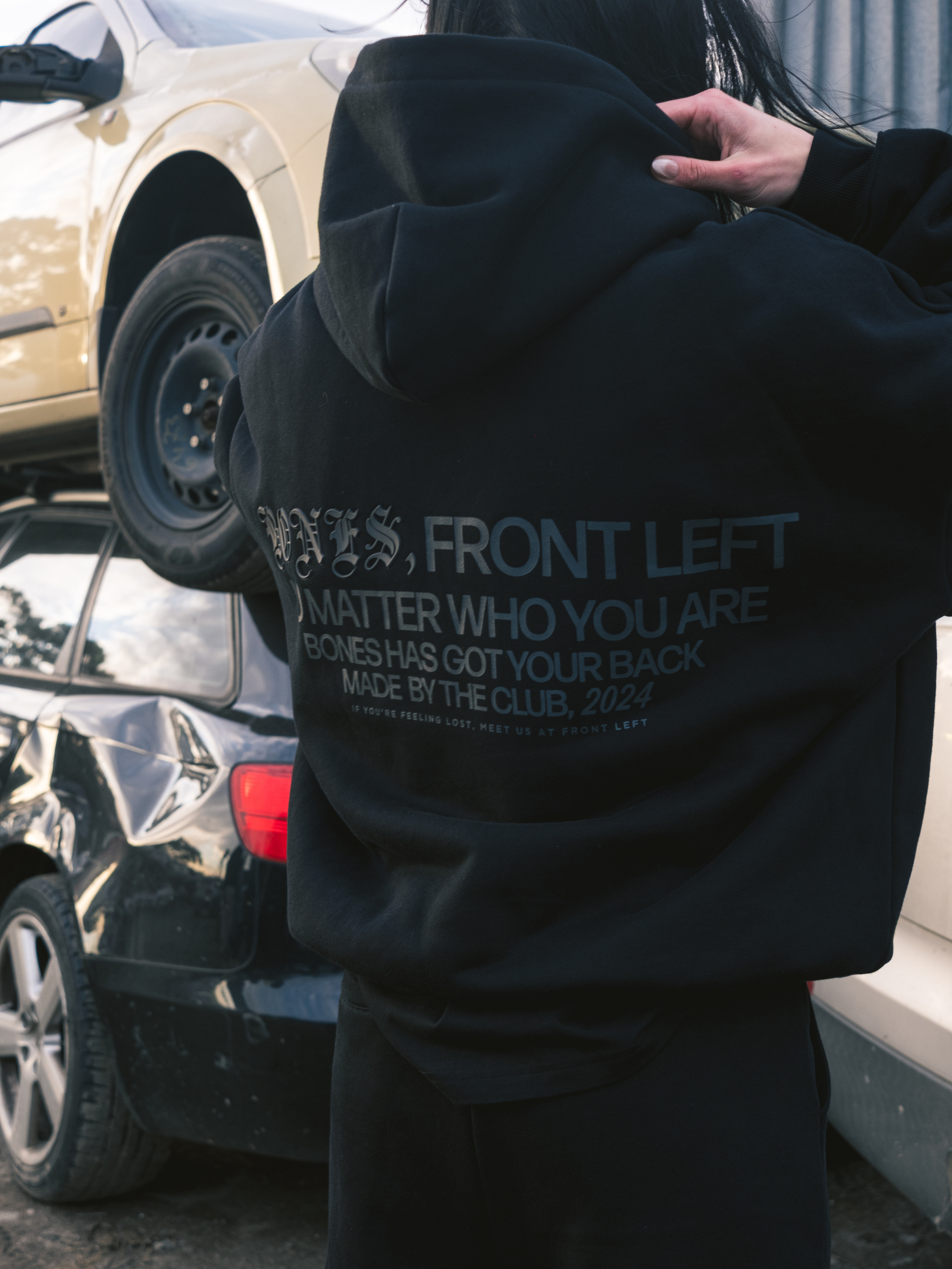 Front Left Hoodie - Vintage Black