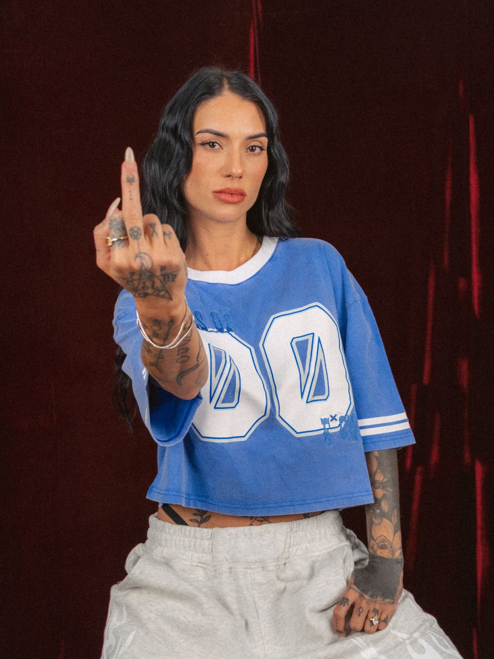 Class of 00 Ringer Crop - Royal Blue