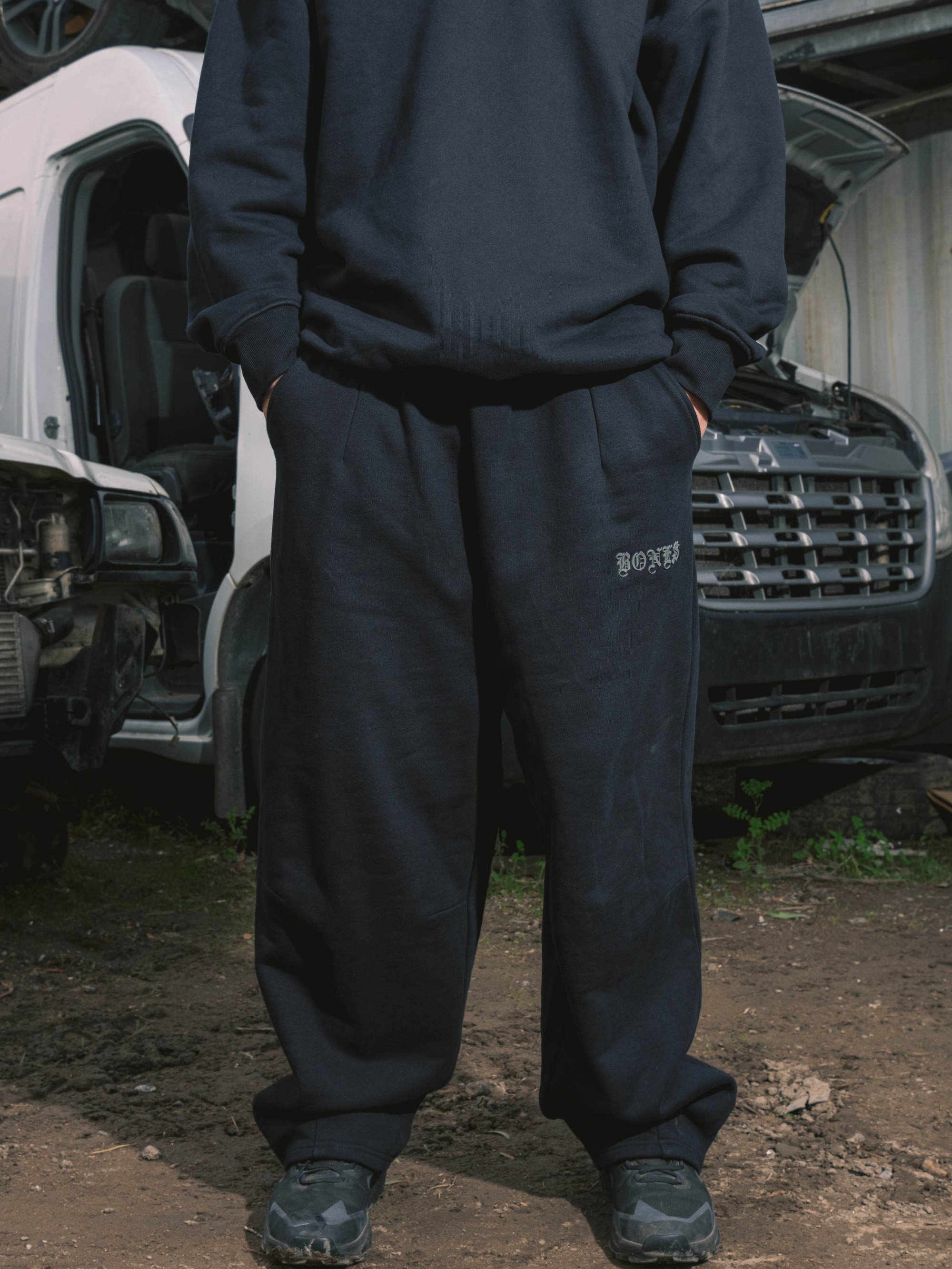 Front Left Track Pants - Vintage Black