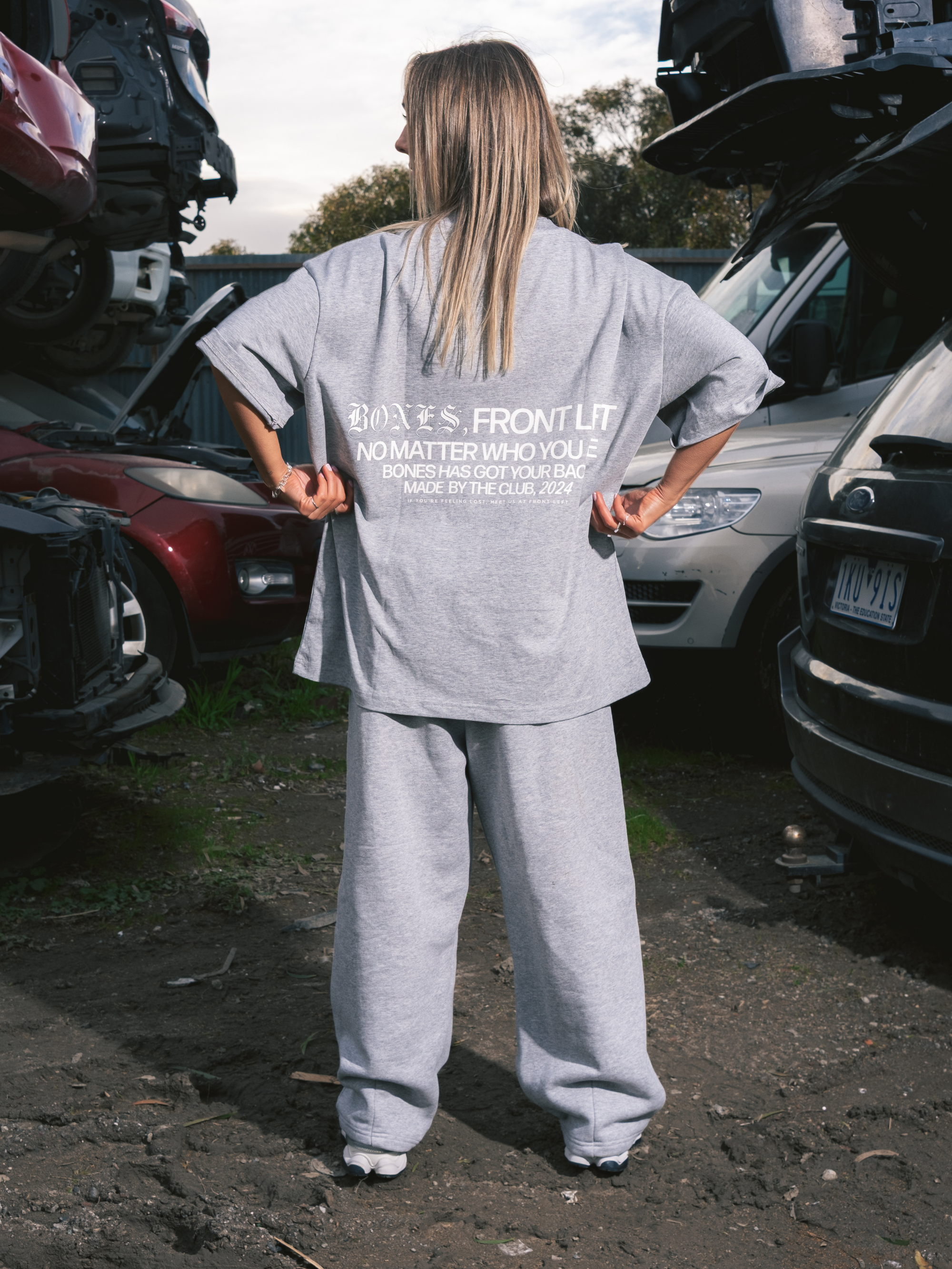Front Left Track Pants - Grey Marle