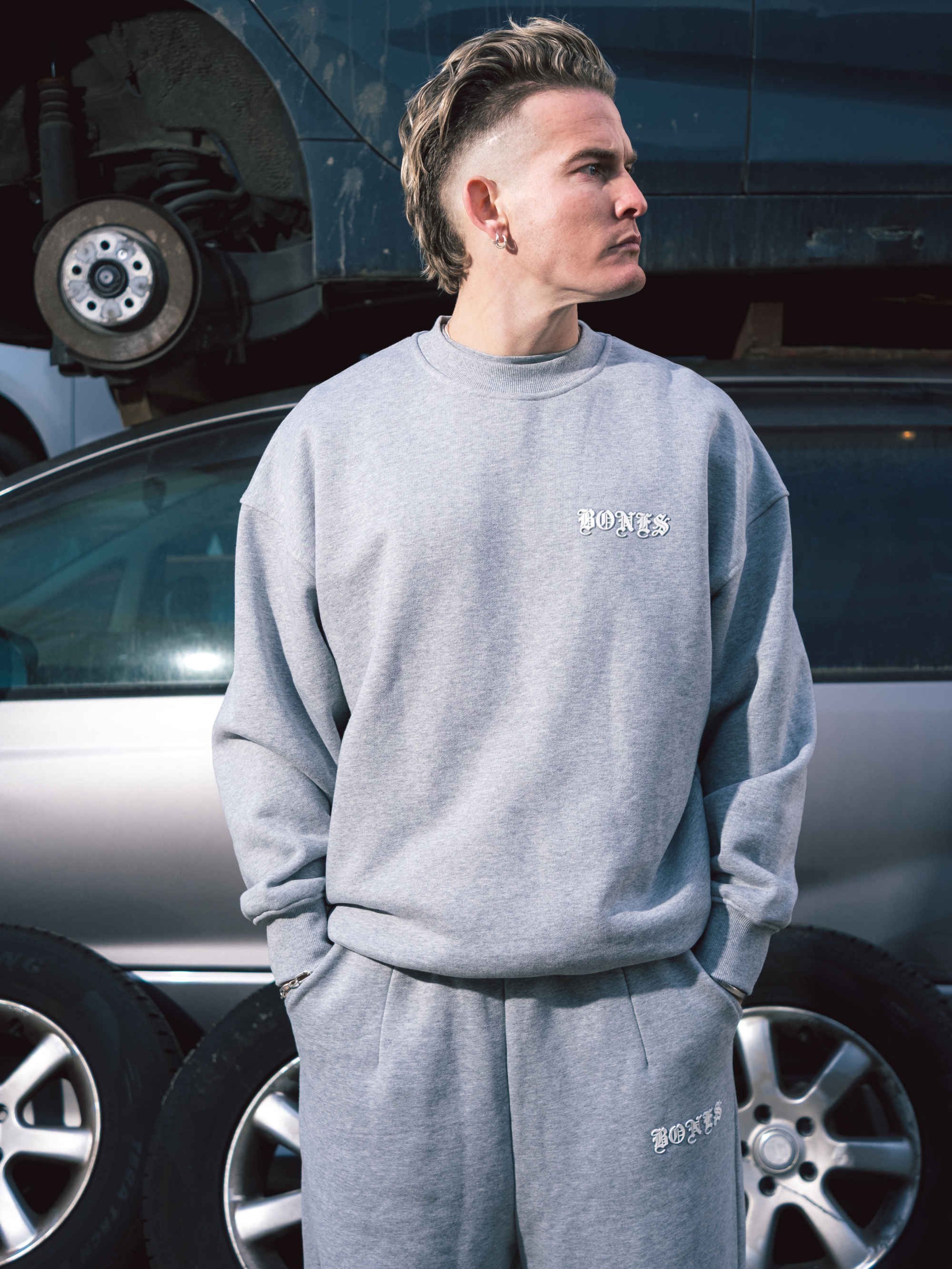 Front Left Crew - Grey Marle