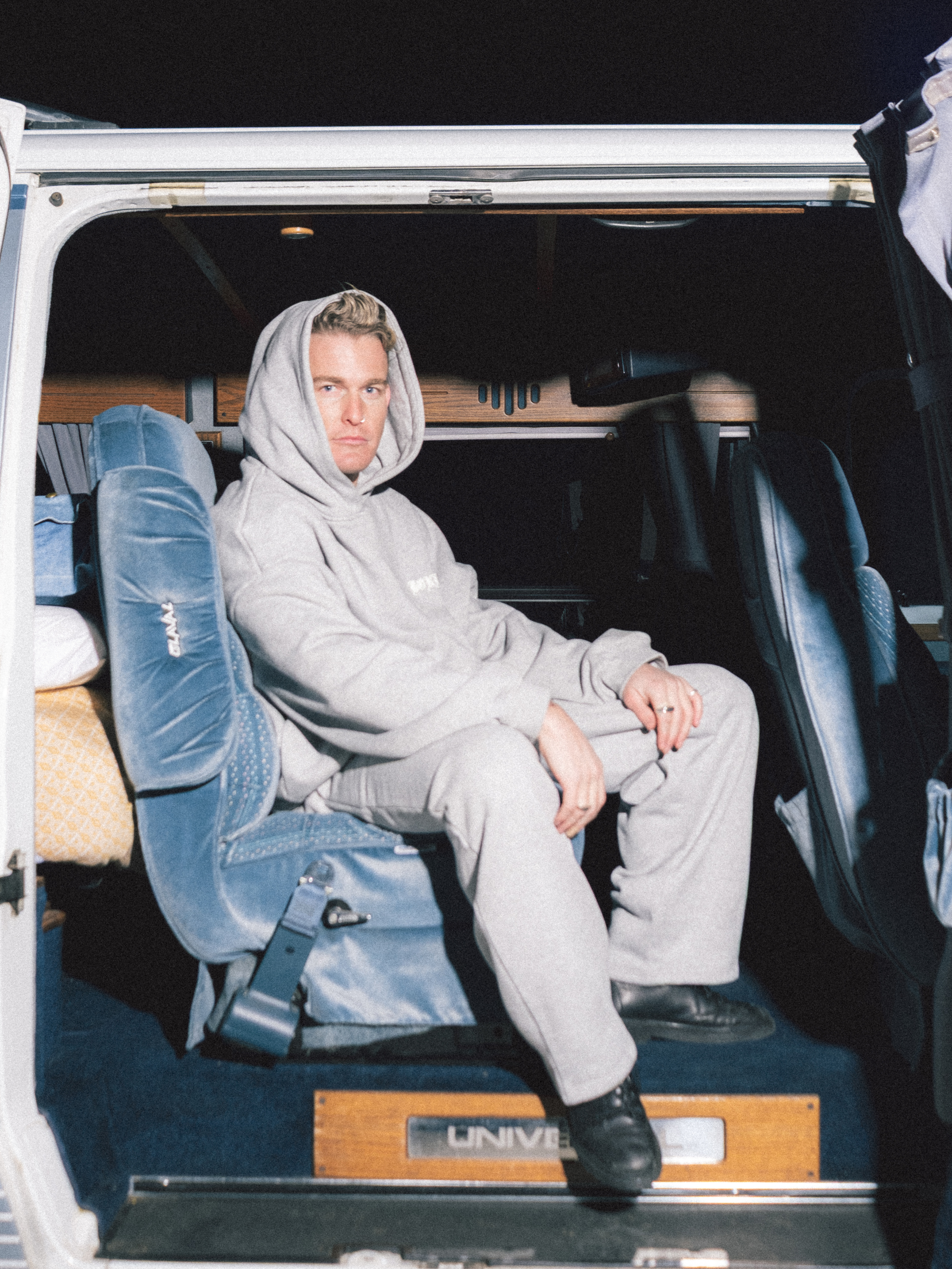 Front Left Hoodie - Grey Marle