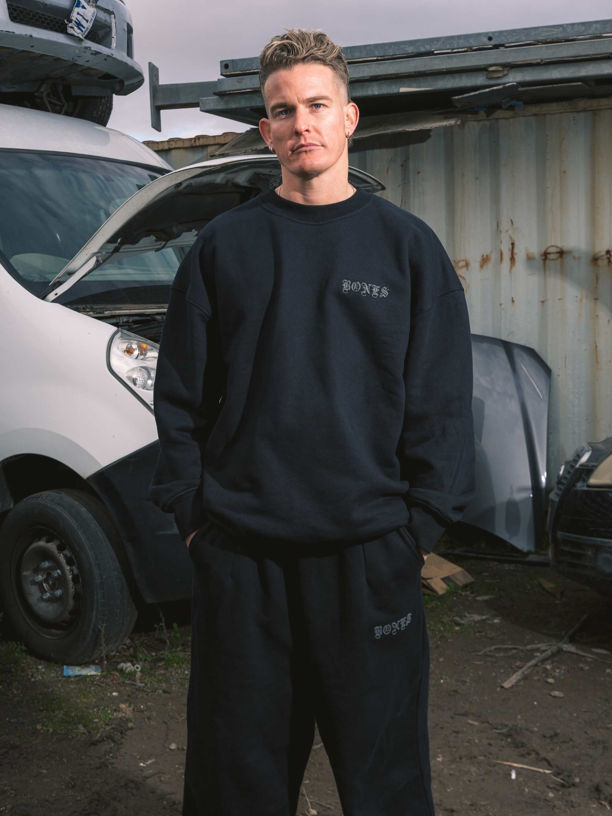 Front Left Track Pants - Vintage Black