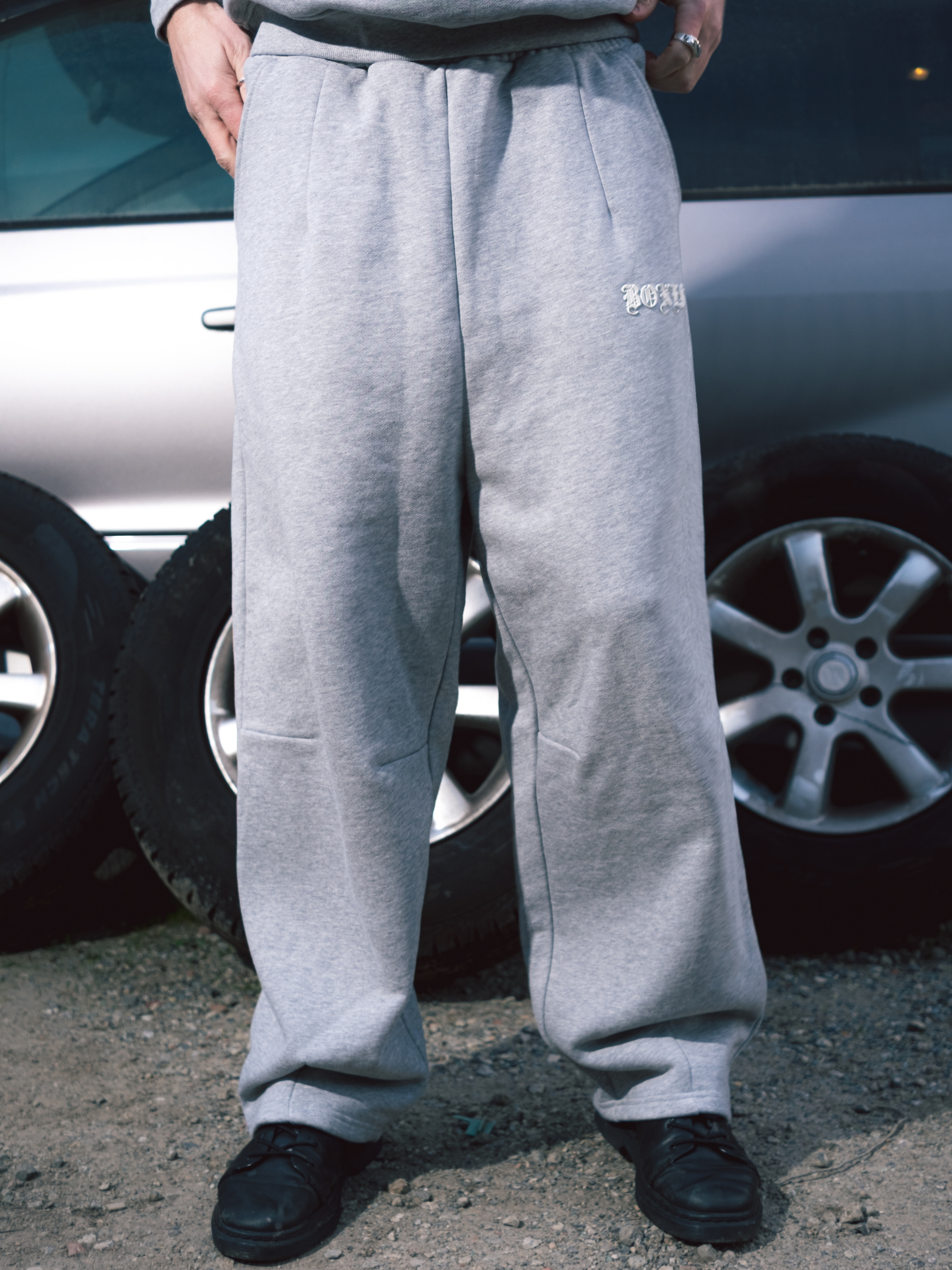 Front Left Track Pants - Grey Marle