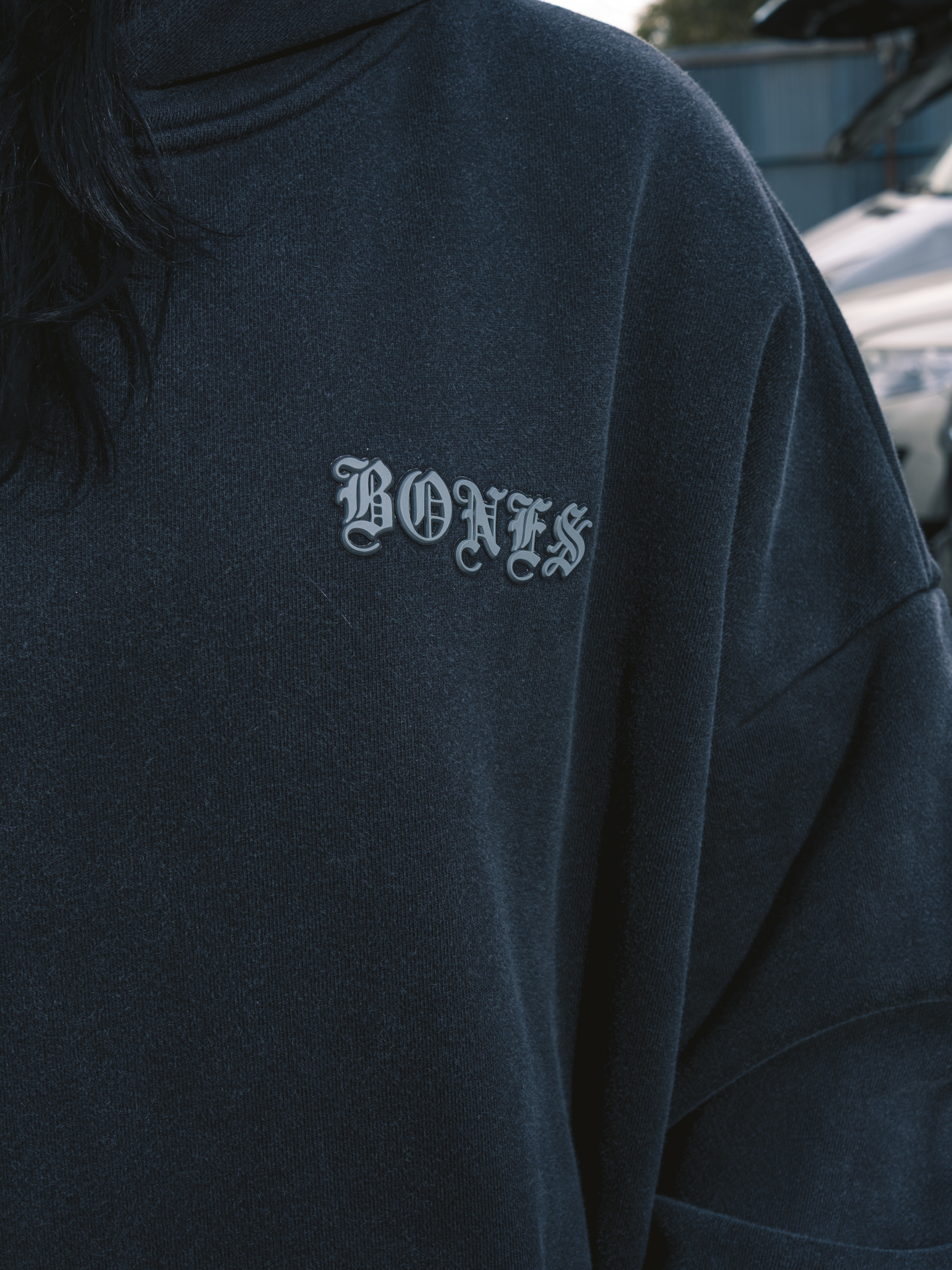 Front Left Hoodie - Washed Black