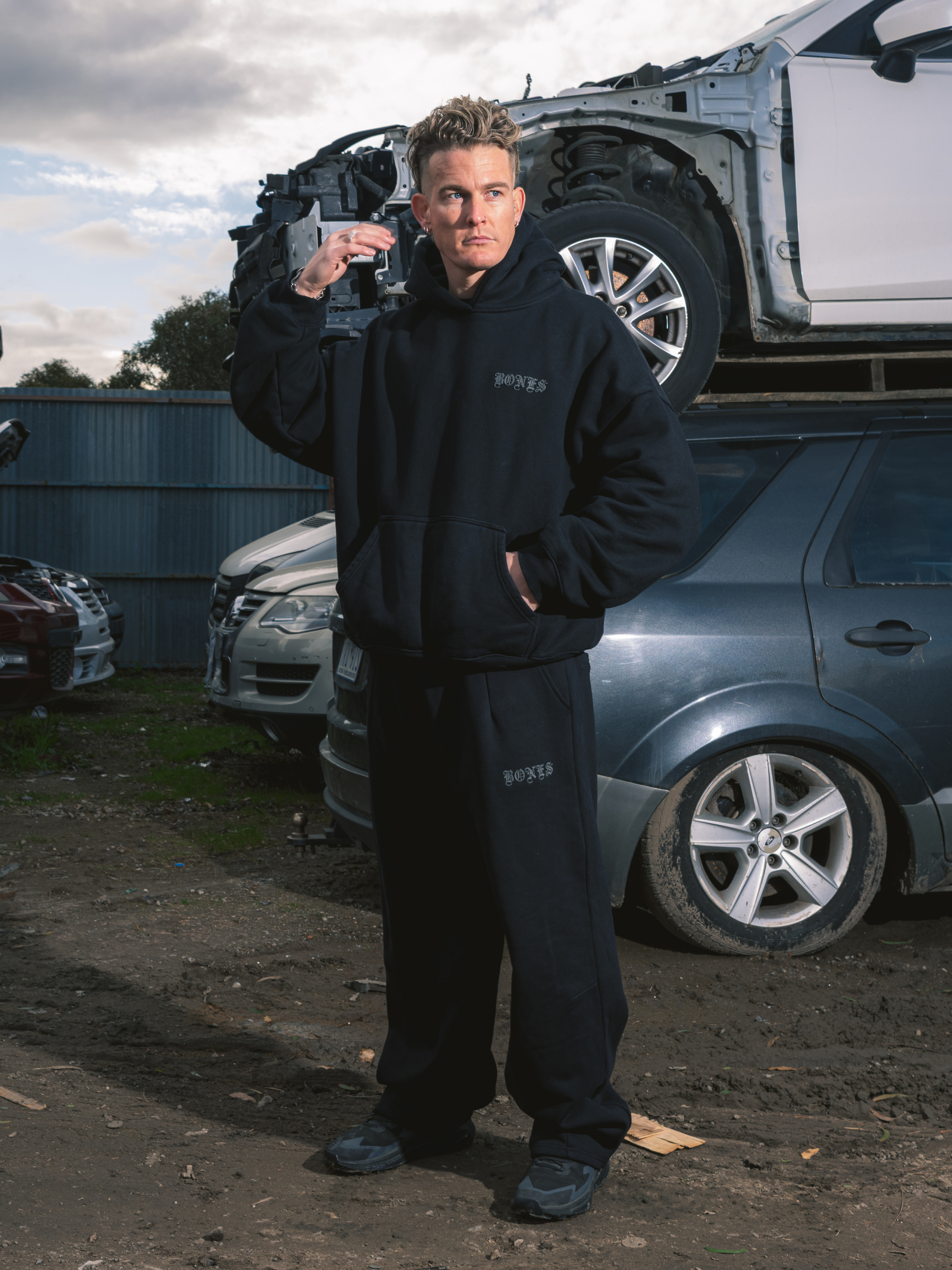 Front Left Track Pants - Vintage Black