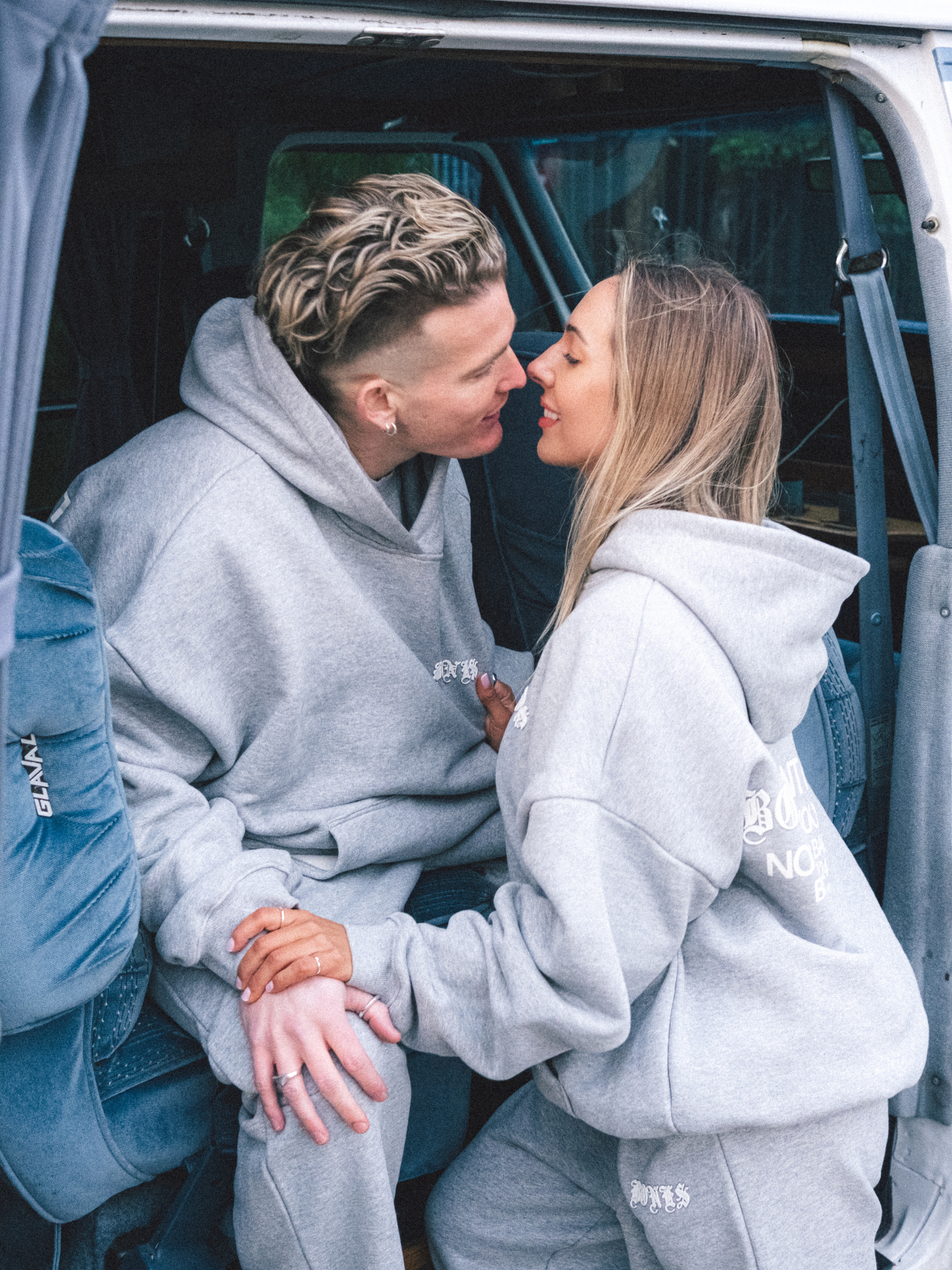 Front Left Hoodie - Grey Marle