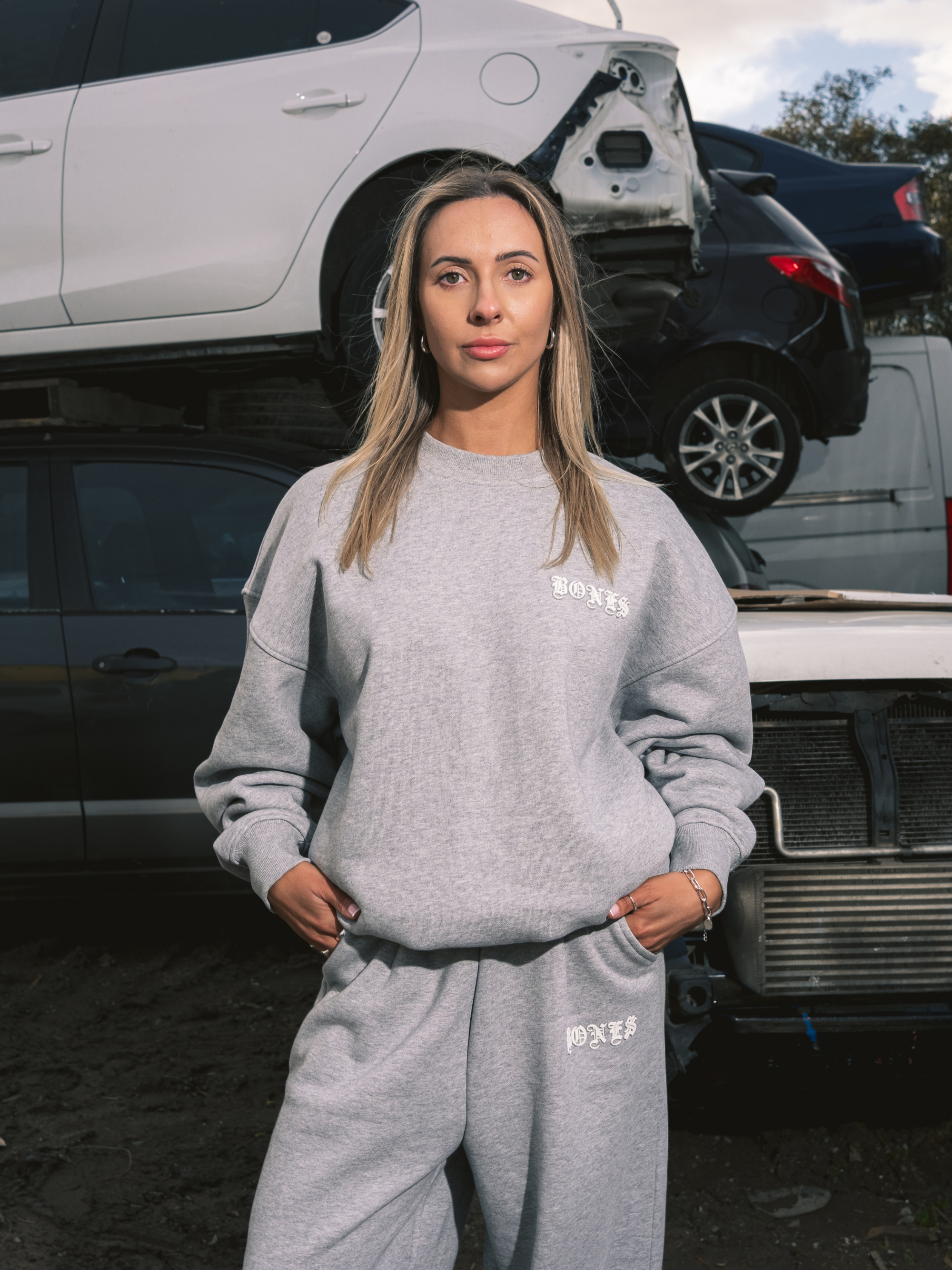 Front Left Crew - Grey Marle