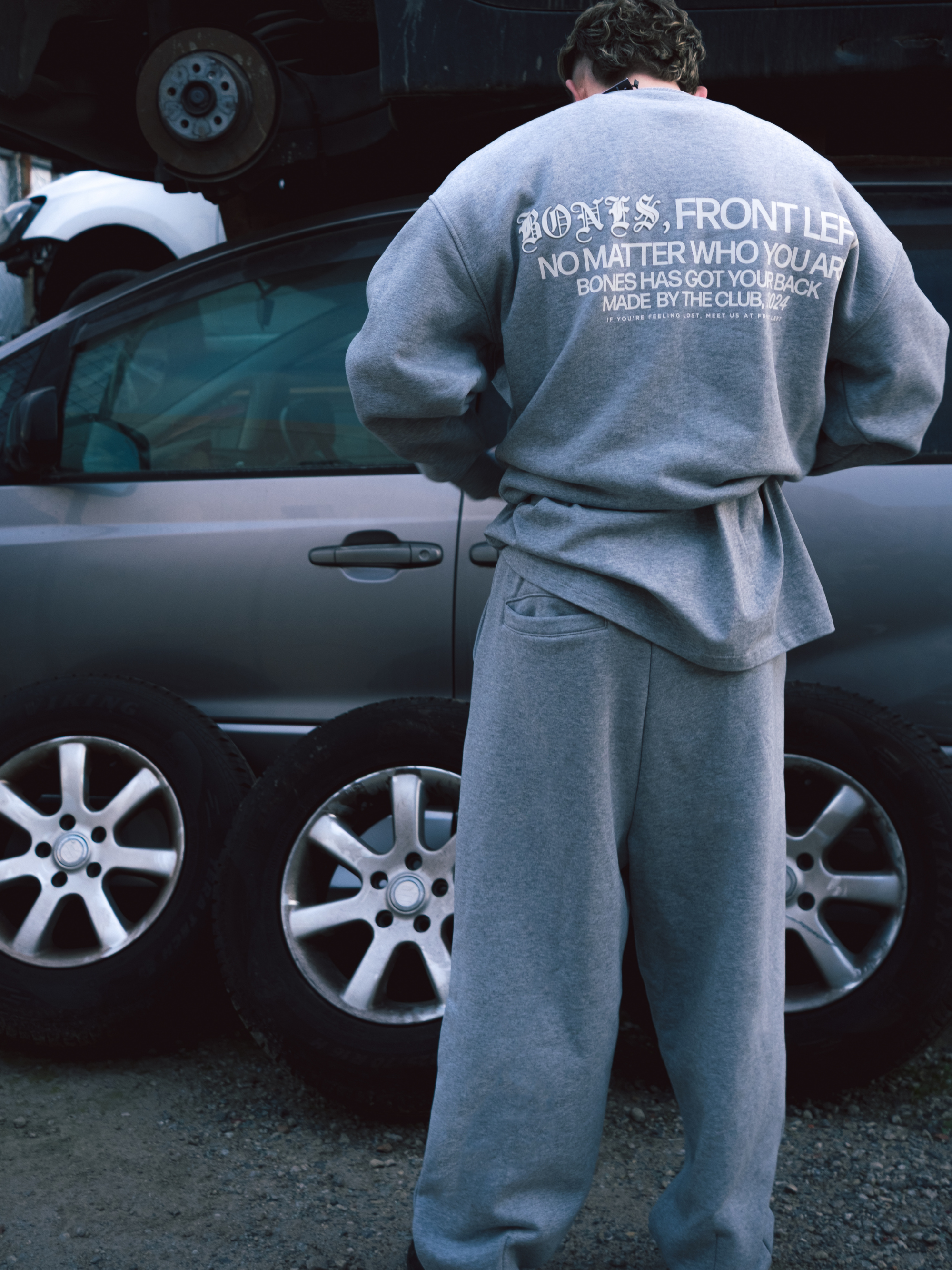 Front Left Track Pants - Grey Marle