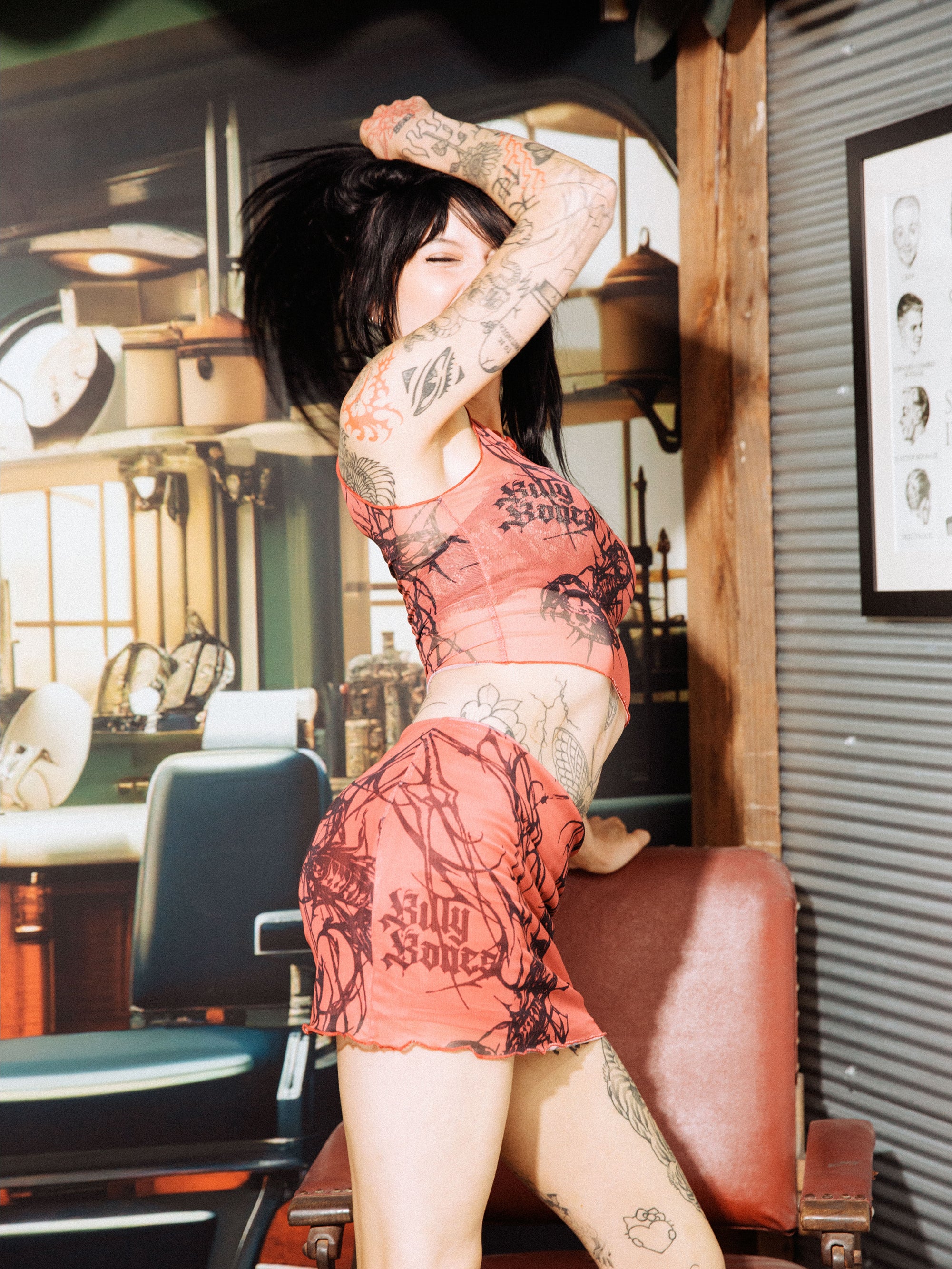 Scorpion Mesh Top - Red