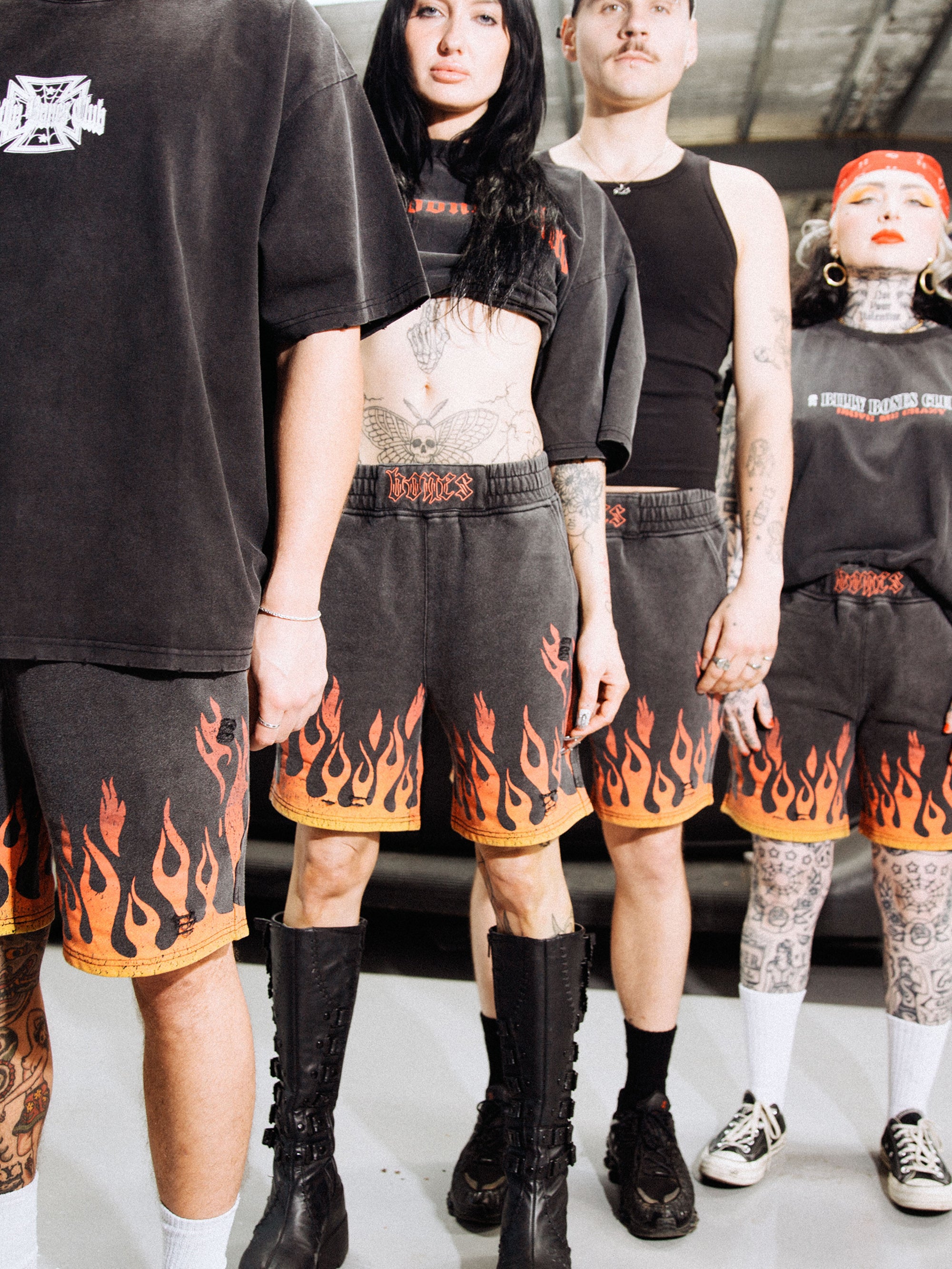 Burner Jersey Short - Flame/Washed Black