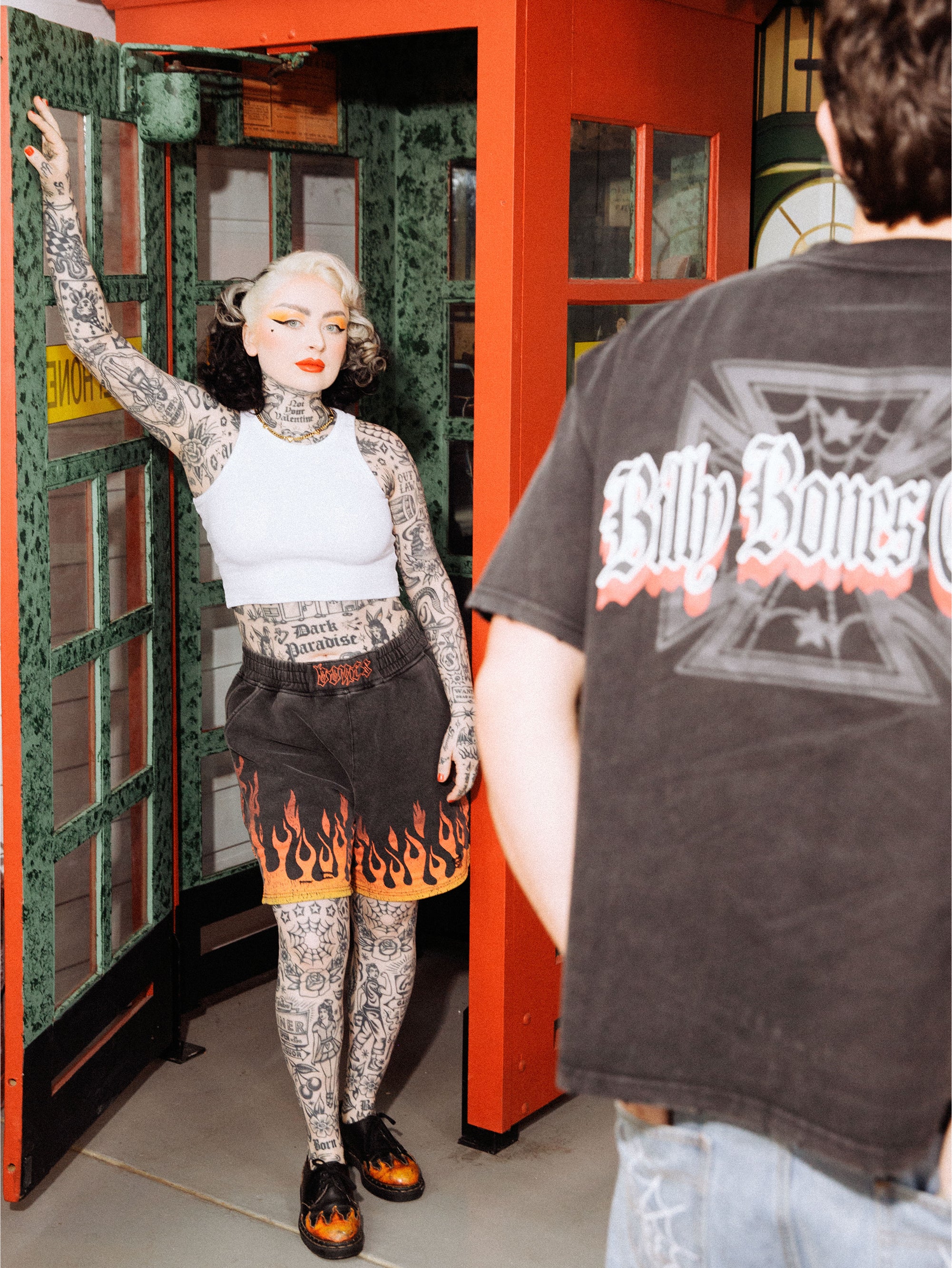 Burner Jersey Short - Flame/Washed Black