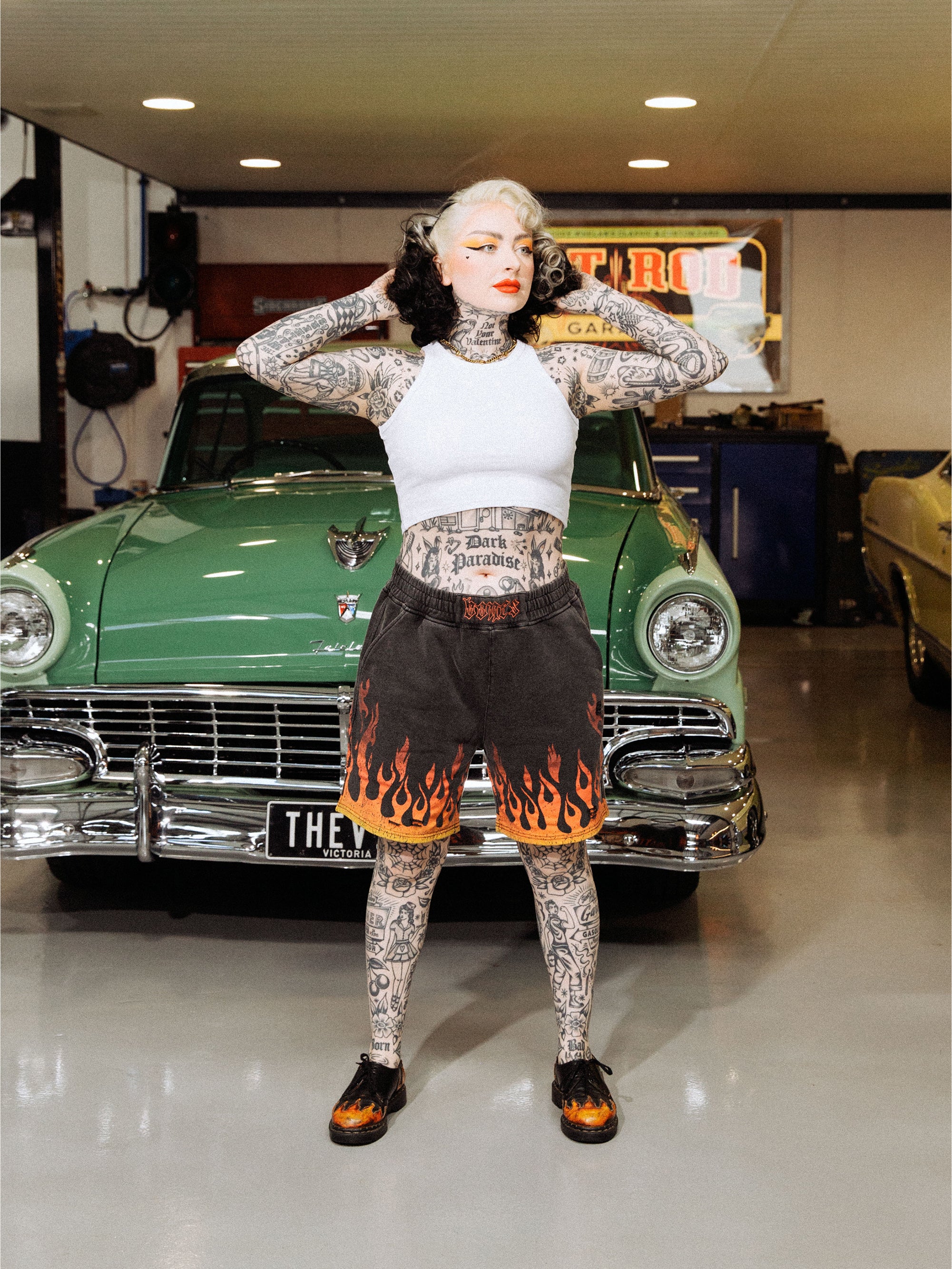 Burner Jersey Short - Flame/Washed Black
