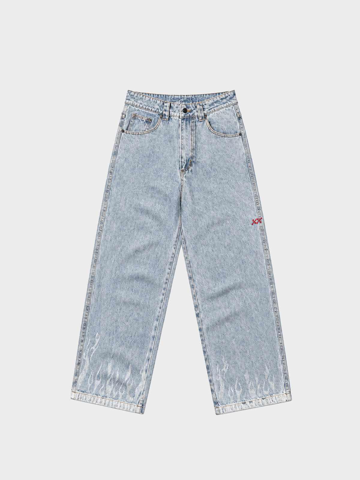 Bones Burner Denim Jeans (Straight) - Washed Blue