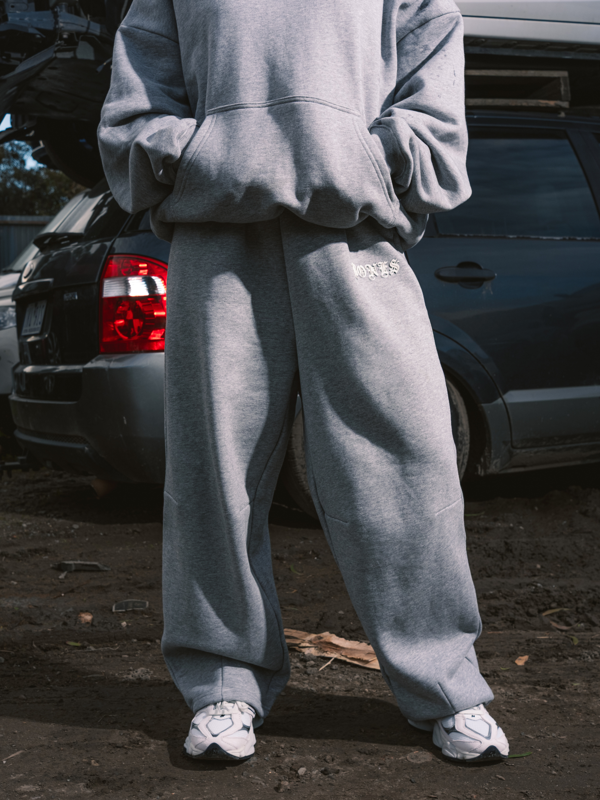 Front Left Track Pants - Grey Marle