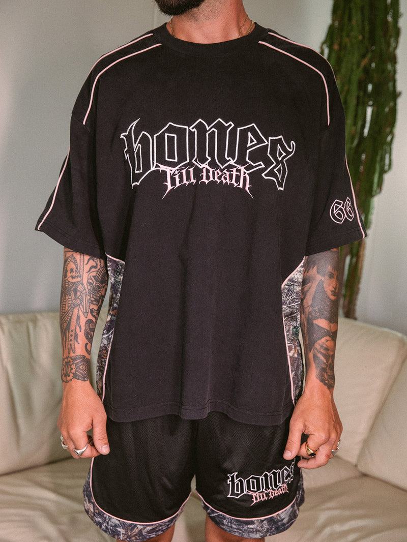 Till Death Camo Panel Tee - Vintage Black