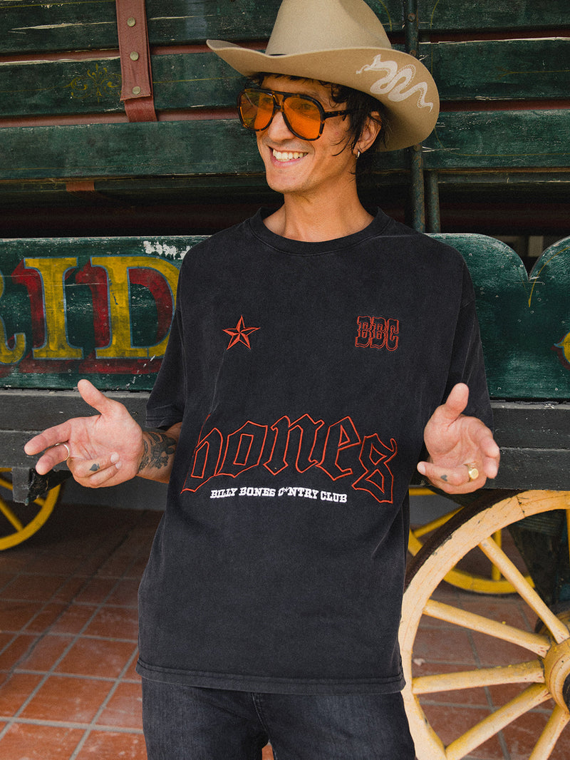 Cowboy Logo Tee - Vintage Black/Red