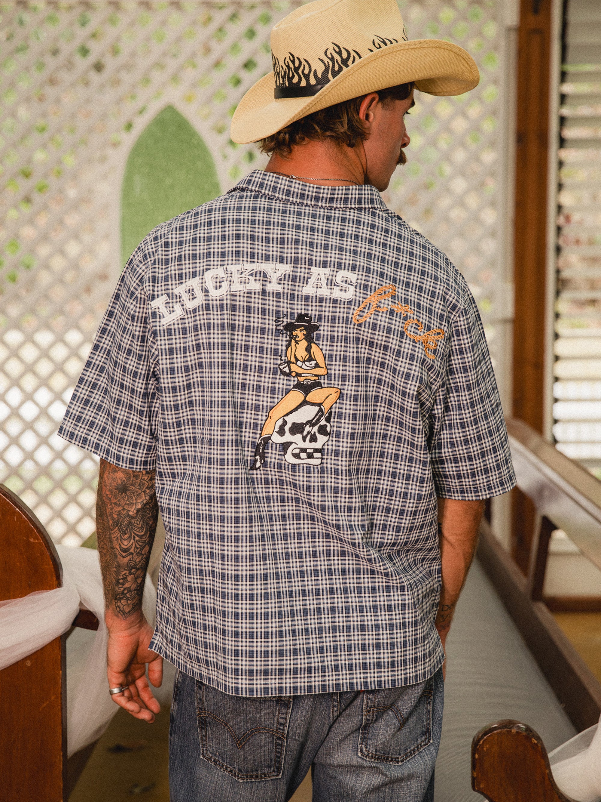 Bones Check Rodeo 2.0 Shirt - Blue