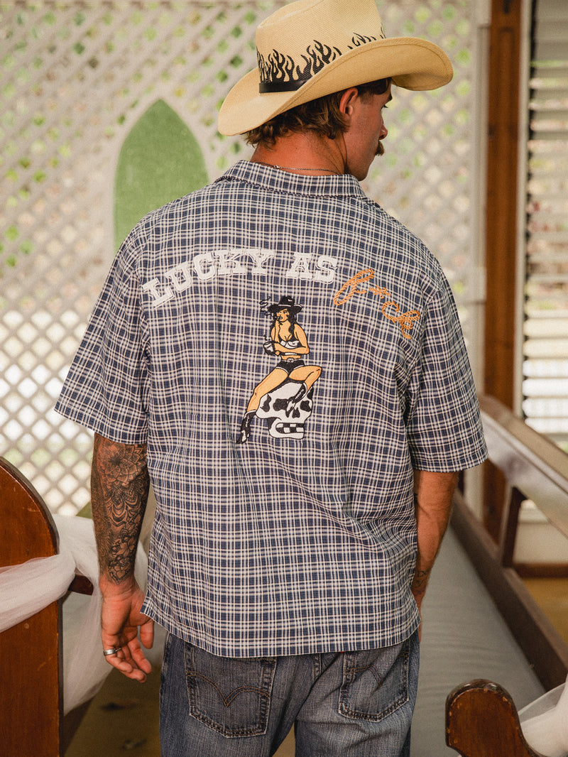 Bones Check Rodeo 2.0 Shirt - Blue