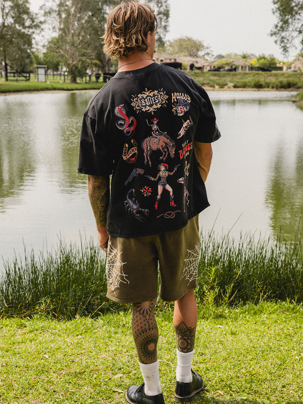 Webbed Jersey Shorts - Washed Brown