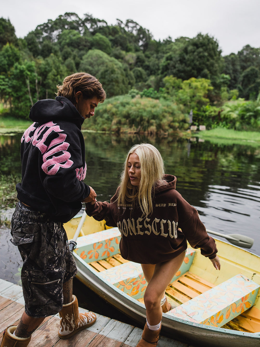 Bones Club Hoodie - Black/Pink