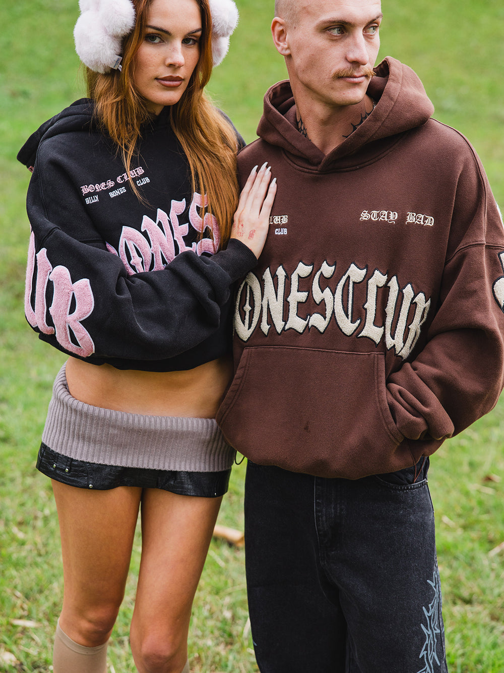 Bones Club Hoodie - Brown/Cream