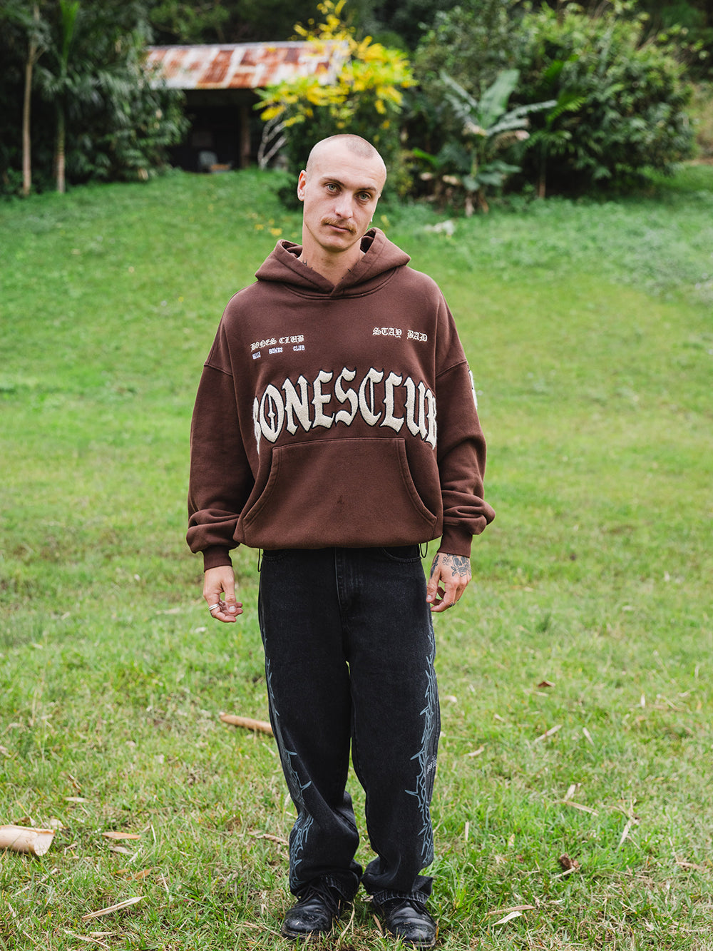 Bones Club Hoodie - Brown/Cream