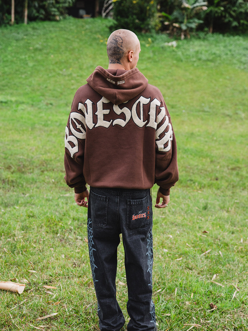 Bones Club Hoodie - Brown/Cream