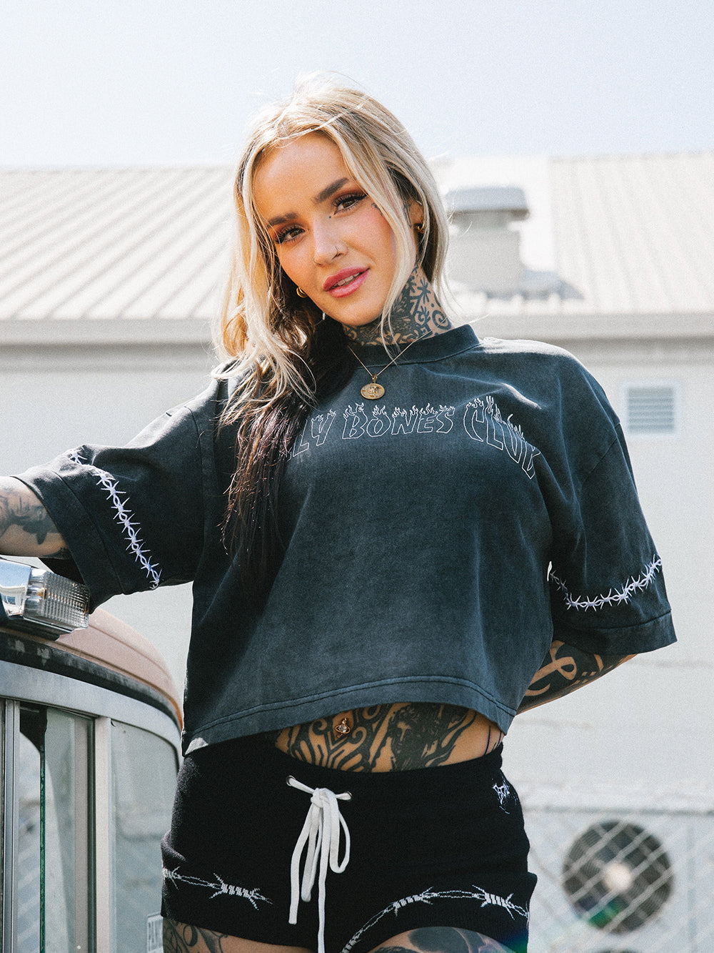 In It Together Cropped Tee - Sunfaded Black