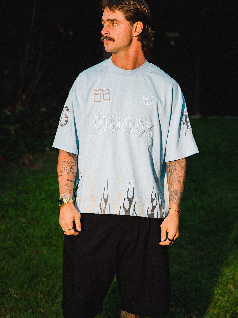 Burner Boxy Tee - Sky Blue