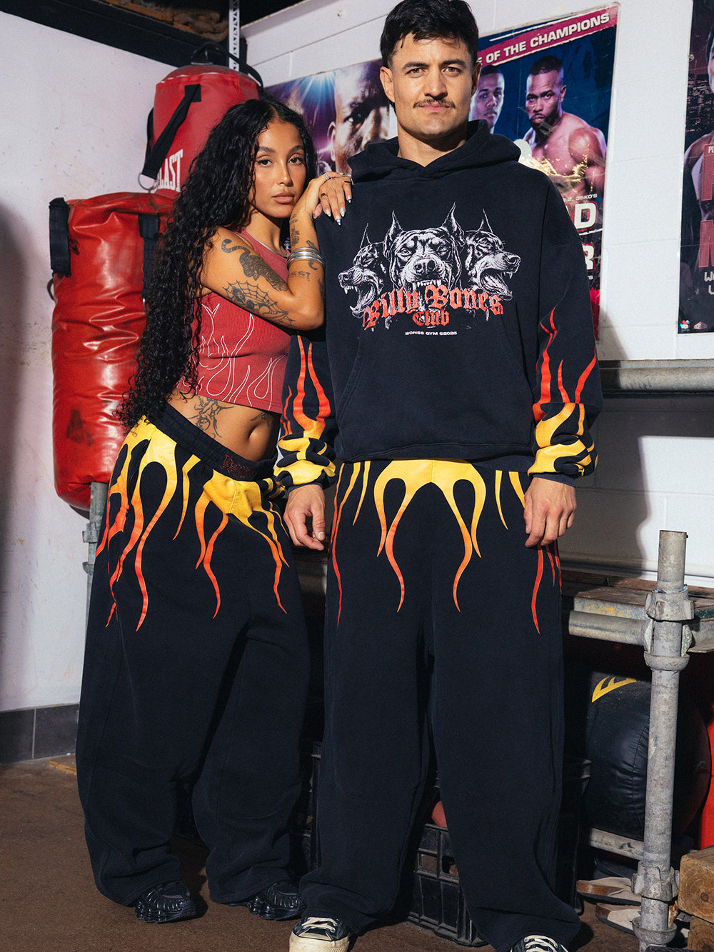 Flamed Rib Crop - Red