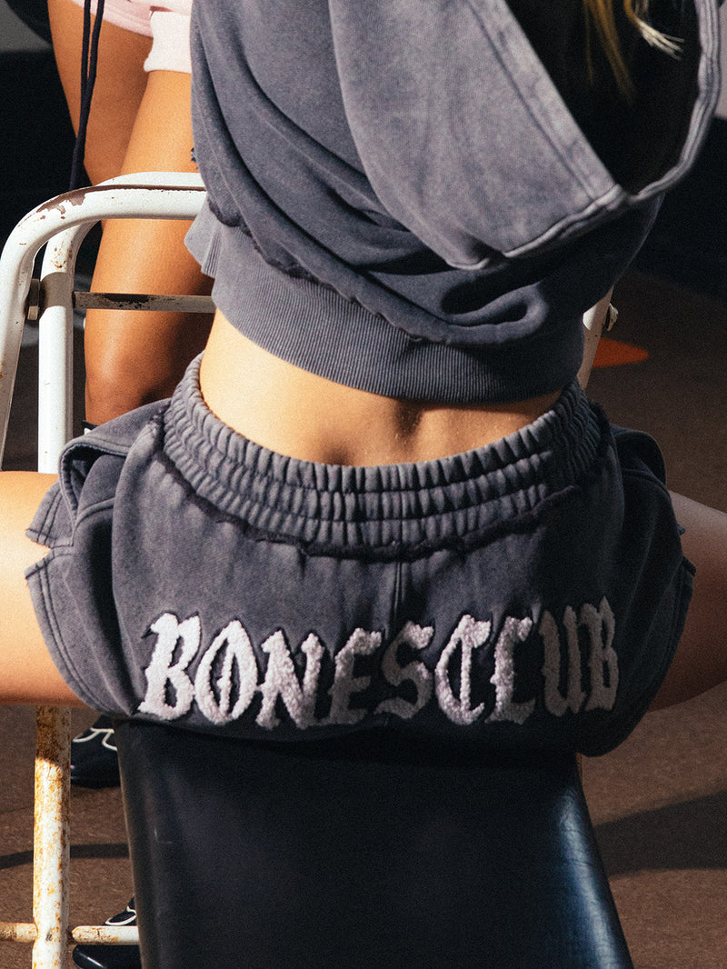Bones Club Booty Shorts - Washed Black
