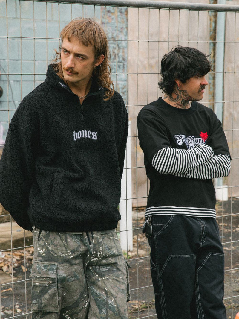 Webbed Collar Sherpa - Black