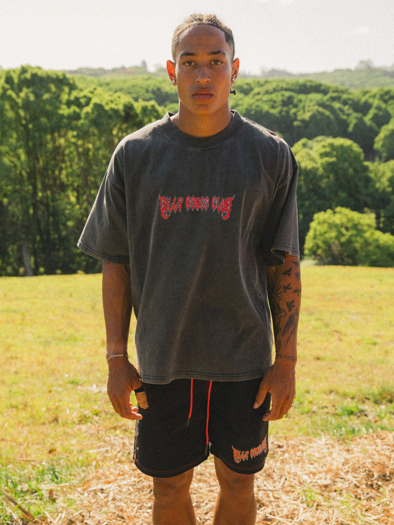 No Rain, No Flowers Tee - Washed Black