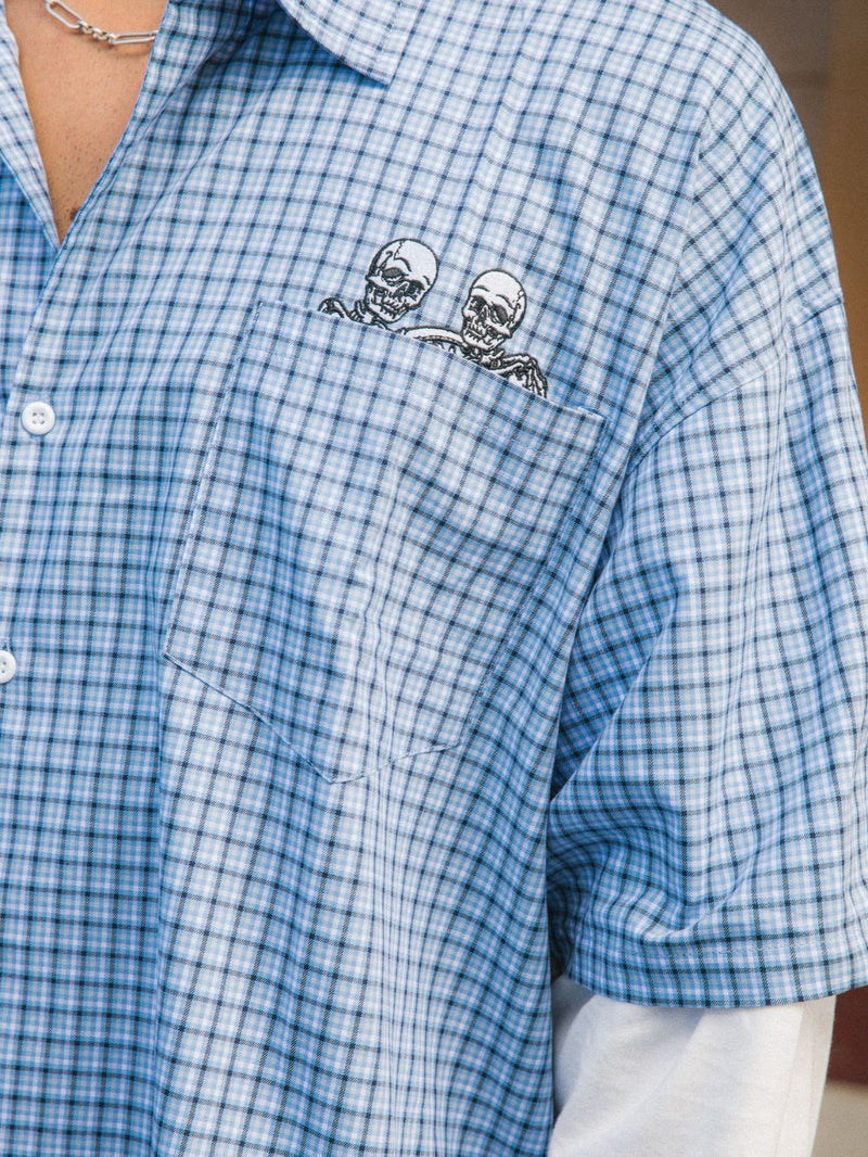 Bones Academy Layered Shirt - Blue Check